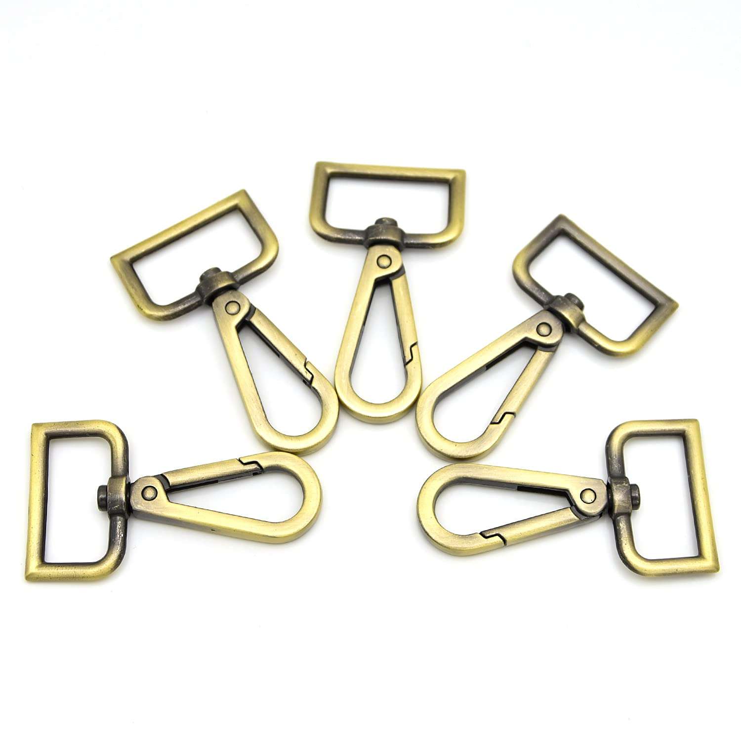 MELORDY 15 Pcs Metal Swivel Lobster Clasp Claw Push Gate Snap Hooks for DIY Crafts Keychain Purse Handbag Making (Brass,1 inch) - Image 1