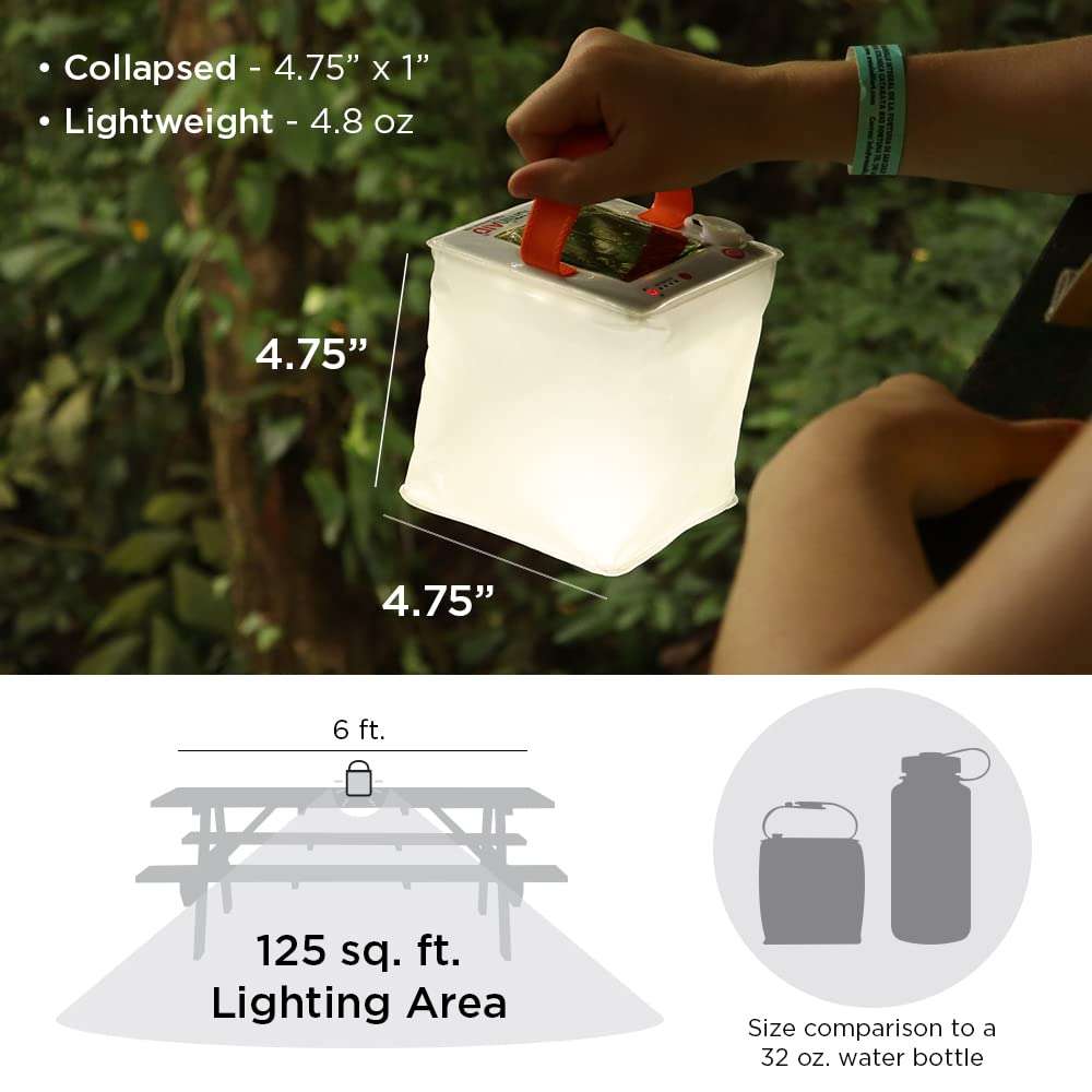 LuminAID Solar Camping Lantern - Inflatable LED Lamp Perfect for Camping, Hiking, Travel and More - Emergency Light for Power Outages, Hurricane, Survival Kits - As Seen on Shark Tank - Image 4
