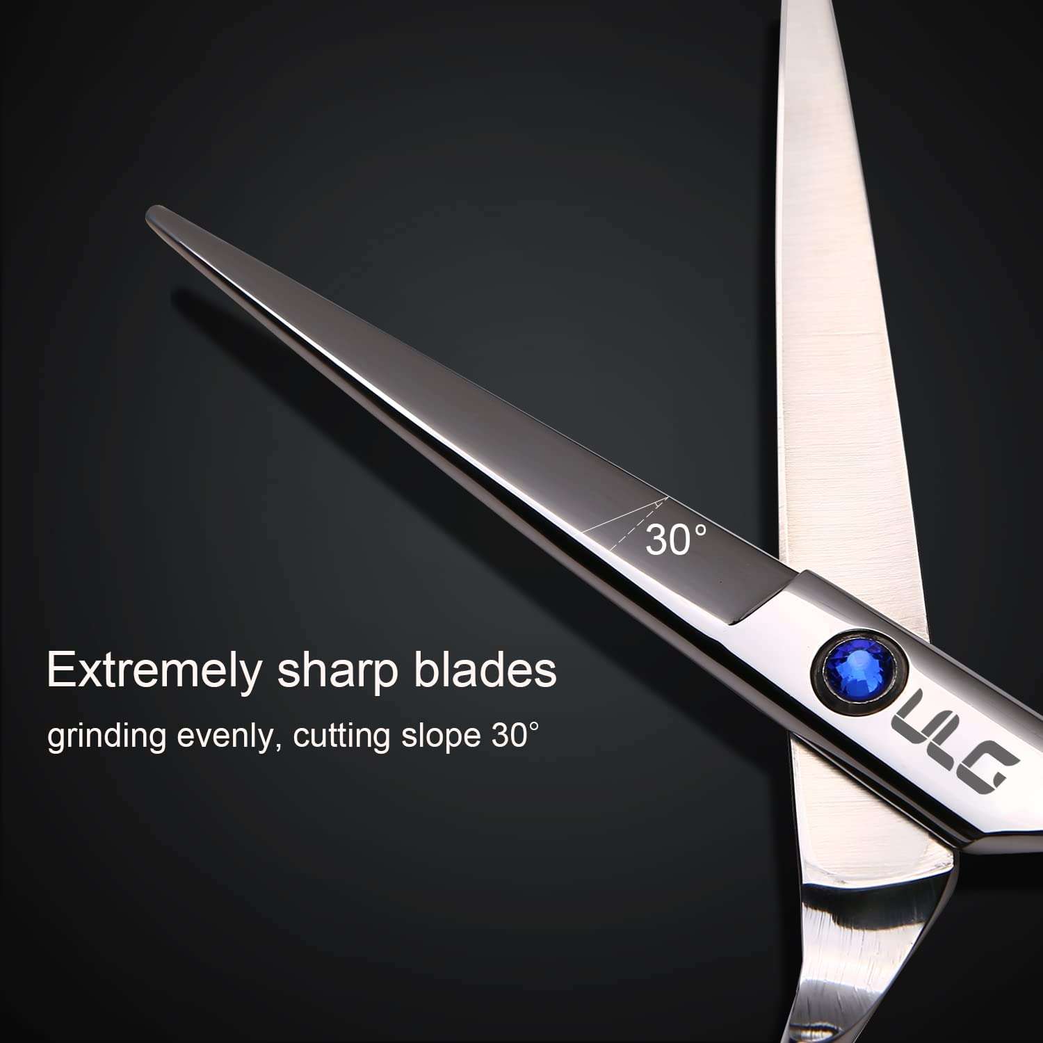 Hair Cutting Scissors, ULG Professional Hair Scissors 6.5 inch Right-Hand Razor Edge Barber Shears Salon Hair Cutting Shears Made of Japanese Stainless Steel, Hand Sharpened Blue - Image 5