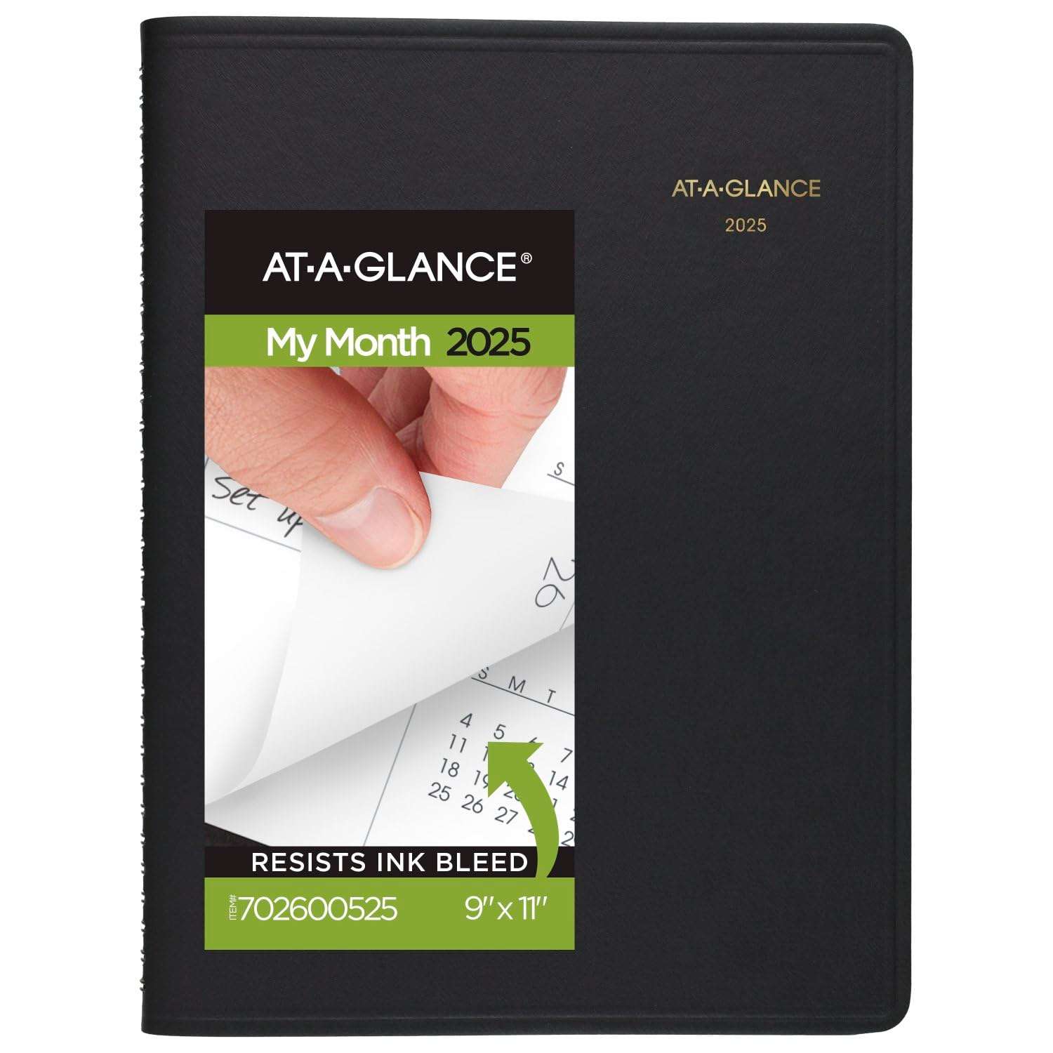 AT-A-GLANCE 2025 Planner, Monthly, 15-Month, 9" x 11", Large, Black (702600525) - Image 1