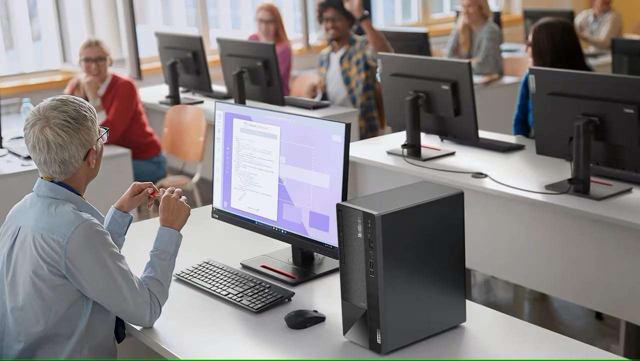 Lenovo ThinkCentre Neo 50t Tower Desktop Computer, 4-core Intel Core i3-13100, 32GB RAM, 1TB SSD, 3-Monitor Ports (DP+HDMI+VGA), RJ-45, WiFi, USB-C, Card Reader, Wired KB & Mouse, Windows 11 Pro - Image 6