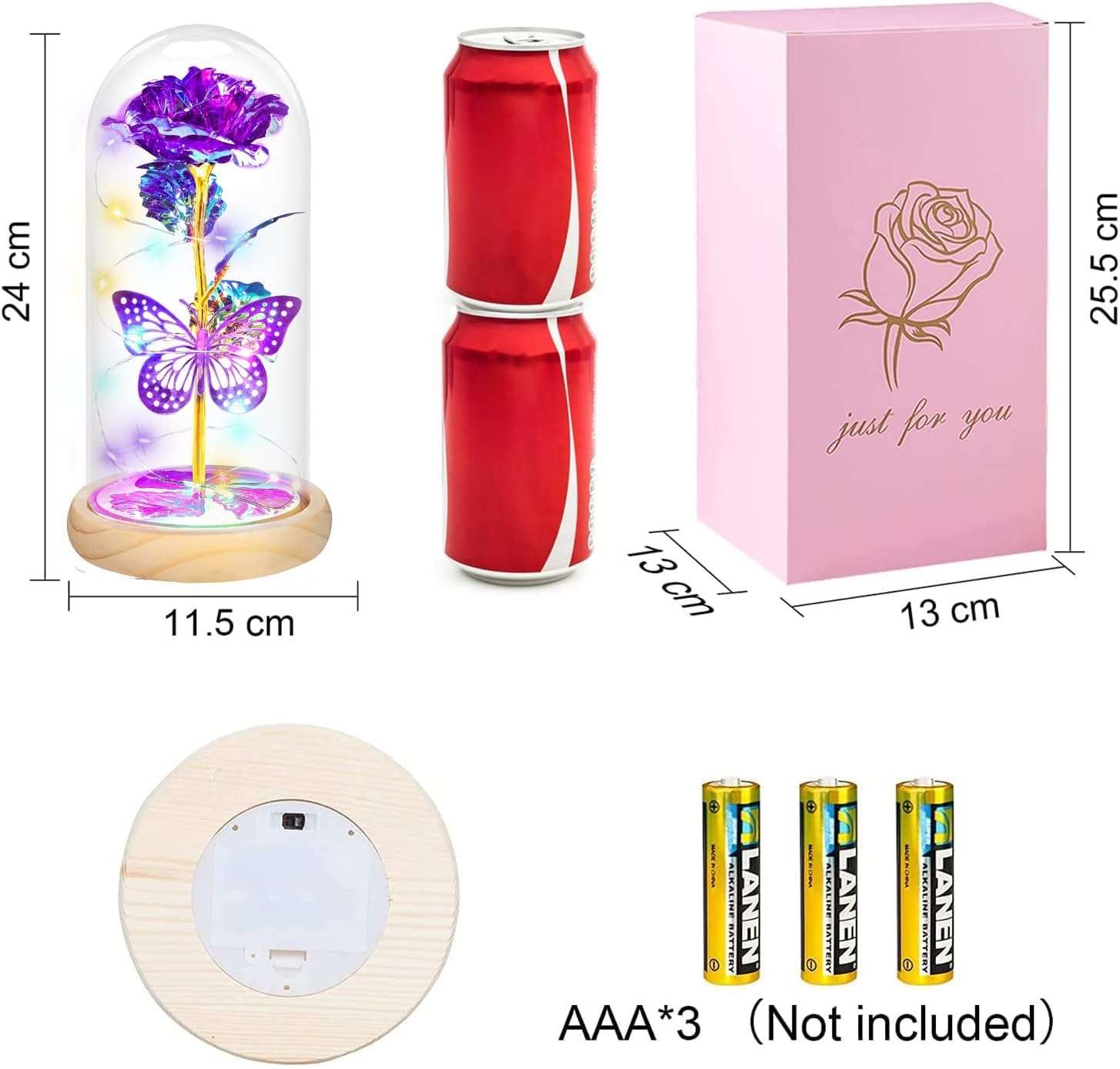 QUNPON Mothers Day Rose Gifts for Mom Flowers Rose Gifts for Women,Birthday Gifts for Women,Purple Butterfly Flowers for Mom Mother Day Flower Gifts from Daughter Son,Gift for Sister,Her,Grandma,Wife - Image 3
