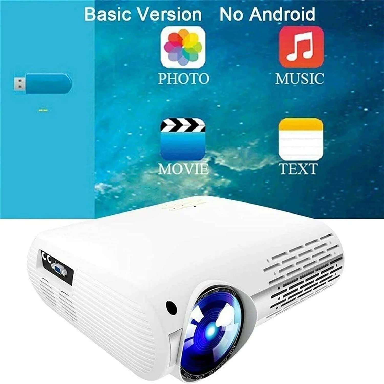 Video Projectors, Office Presentation Products Video Game Projector Projector Home Theater Cinema 1080P LCD Projector for Office and Living Room，Operation is simple, sensitive, fast, will not be stuck - Image 3