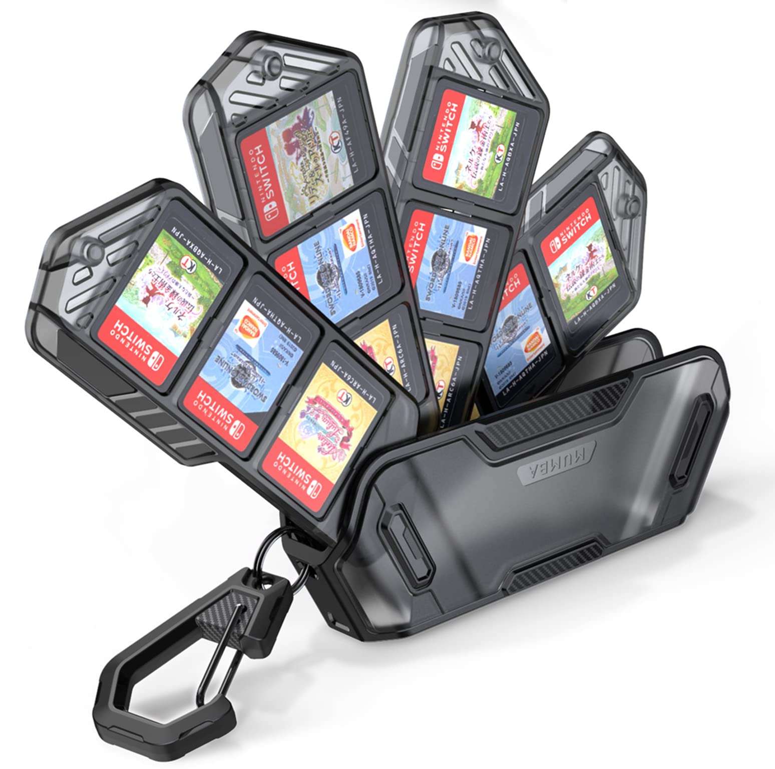 Mumba 12 Switch Game Card Case Holder for Nintendo Switch Game Cards, Portable and Exquisite Protective Hard Shell with 4 Layer Rotatable Holder for Nintendo Switch 2/Switch/Switch OLED/Lite (Black) - Image 1