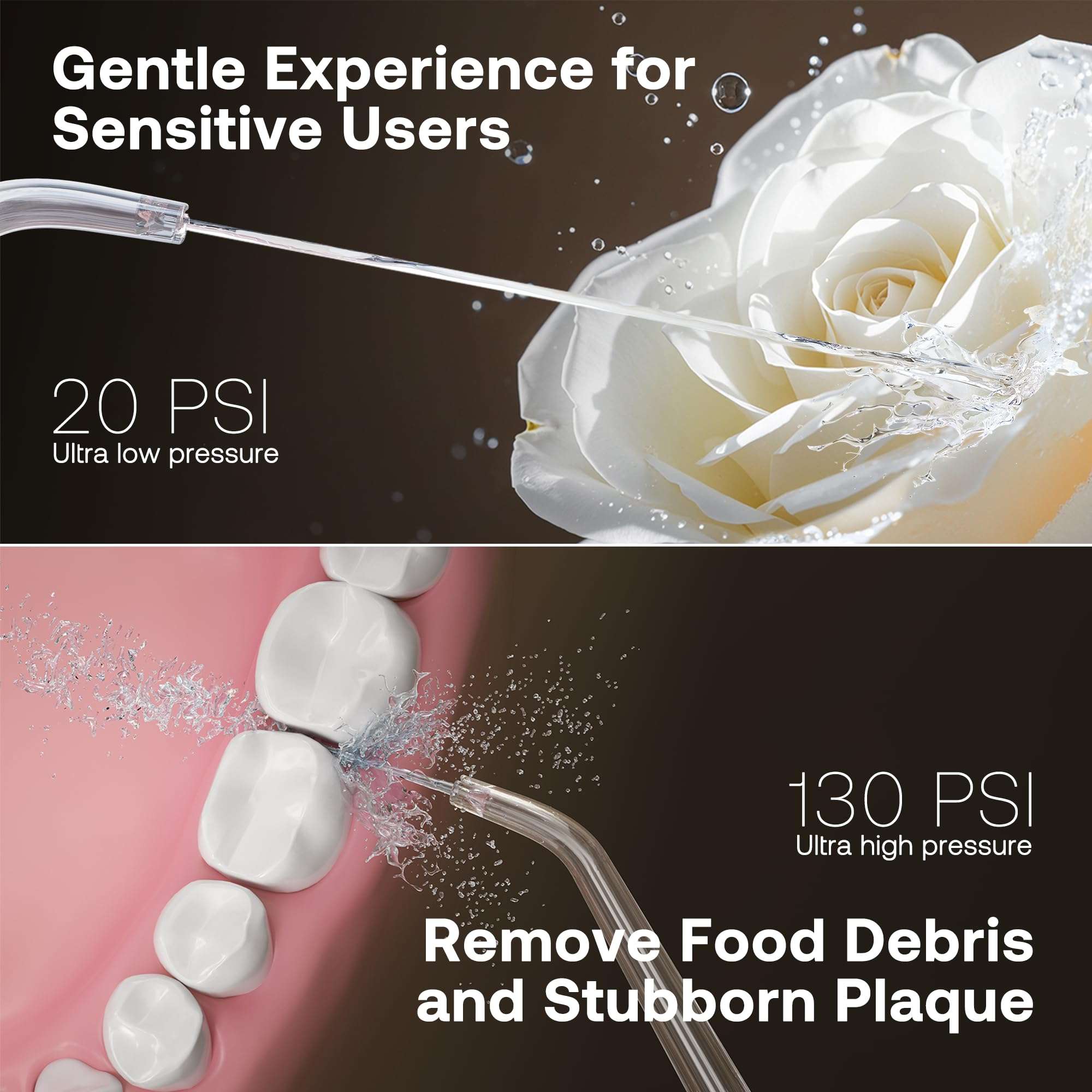 Bitvae Water Dental Flosser Teeth Pick, Cordless Flosser for Travel with 6 Jet Tips, 3 Modes 5 intensities, IPX7 Waterproof Portable & Rechargeable Oral Irrigator Cleaner, White - Image 5