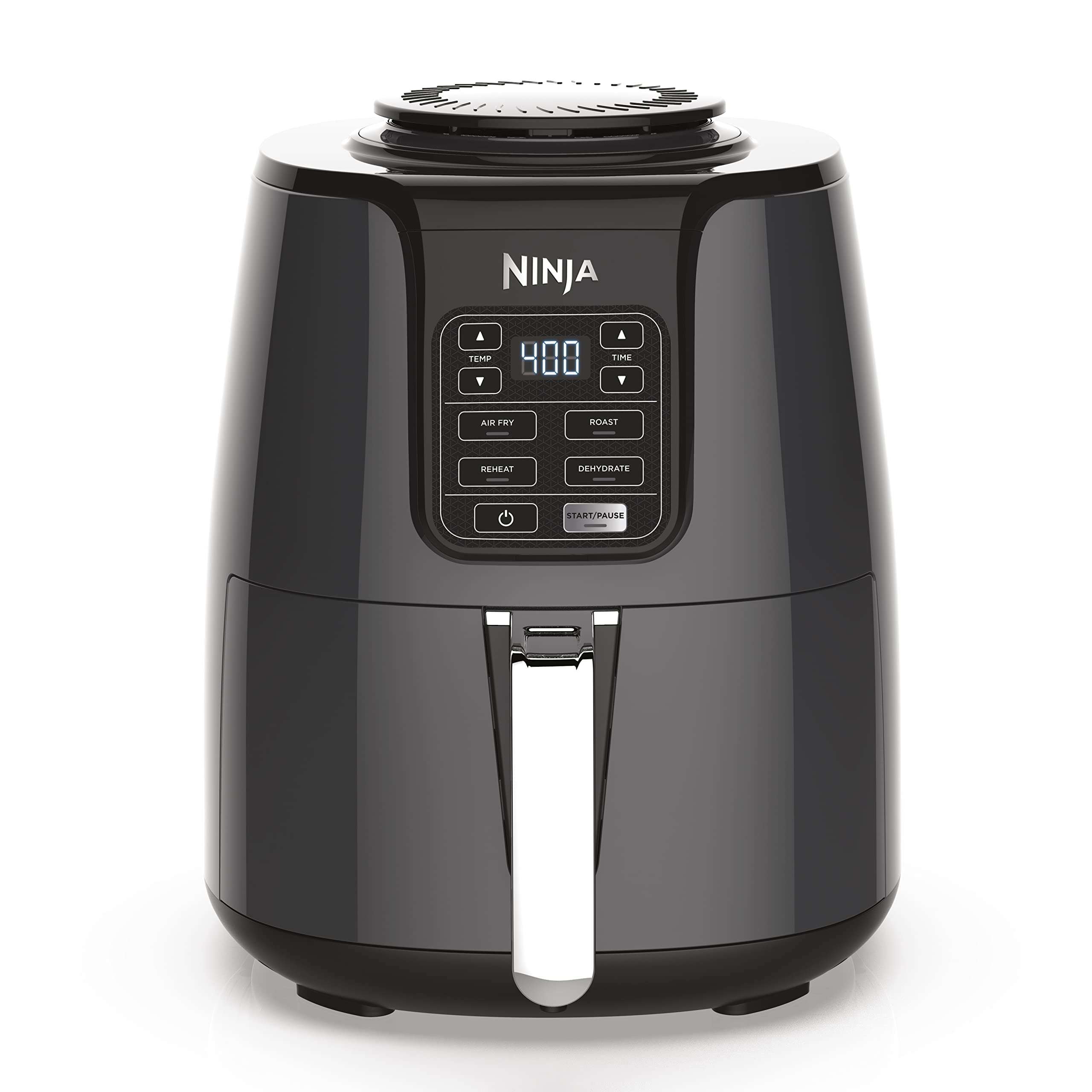 Ninja Air Fryer, Roast, Bake, Air Fry, Roast, Broil, Reheats, & Dehydrates, 4-in-1, Fries, Frozen Food, Veggies, and Juicy Meat, Less Oil, Easy Meals, Healthy Meals, Compact, 4 QT, Grey, AF101 - Image 1