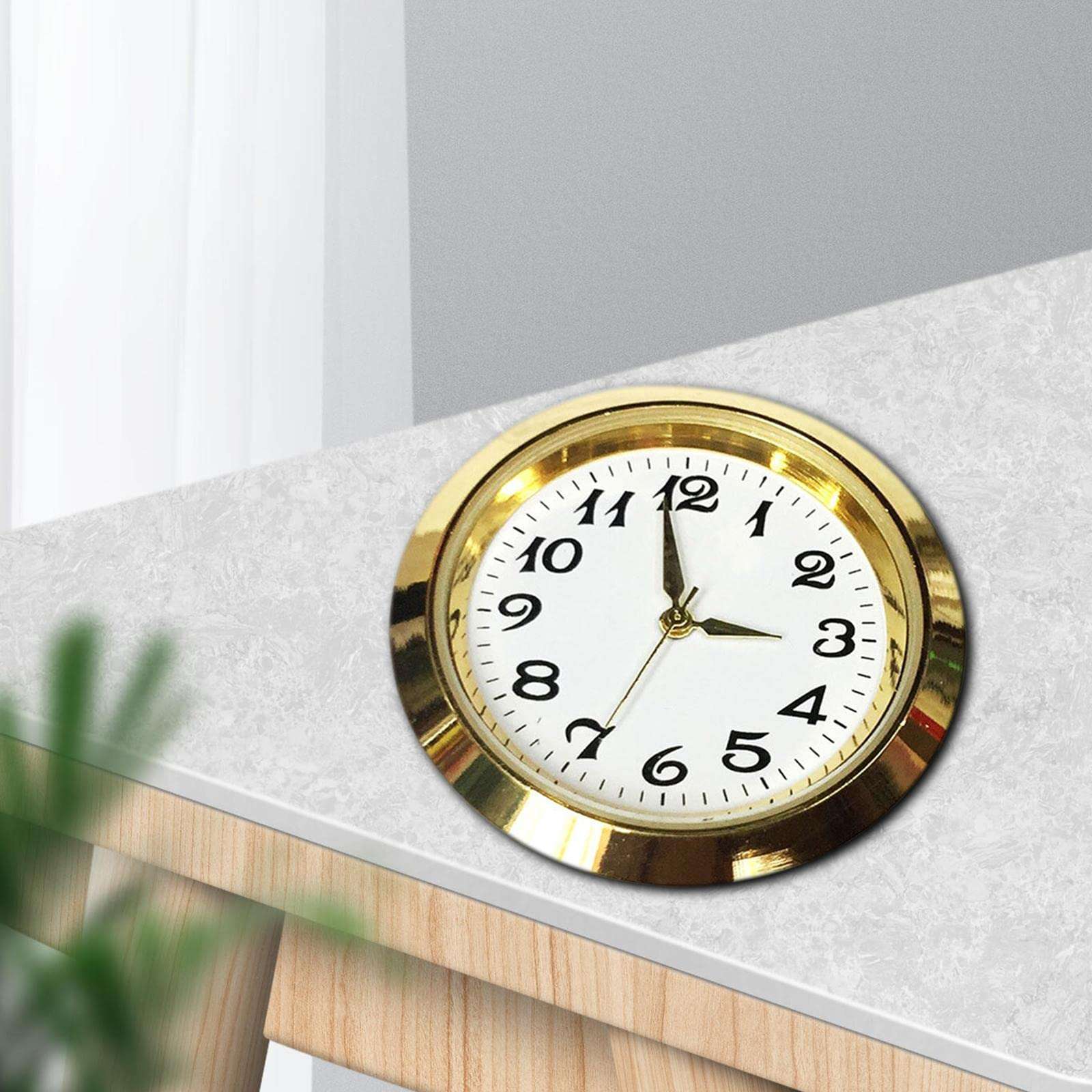 Fenteer 1-7/16 Inch (36 mm) Clock Insert Fit Diameter 1-3/8 Inch (35 mm) Hole, Arabic Numerals, Aureate - Image 9