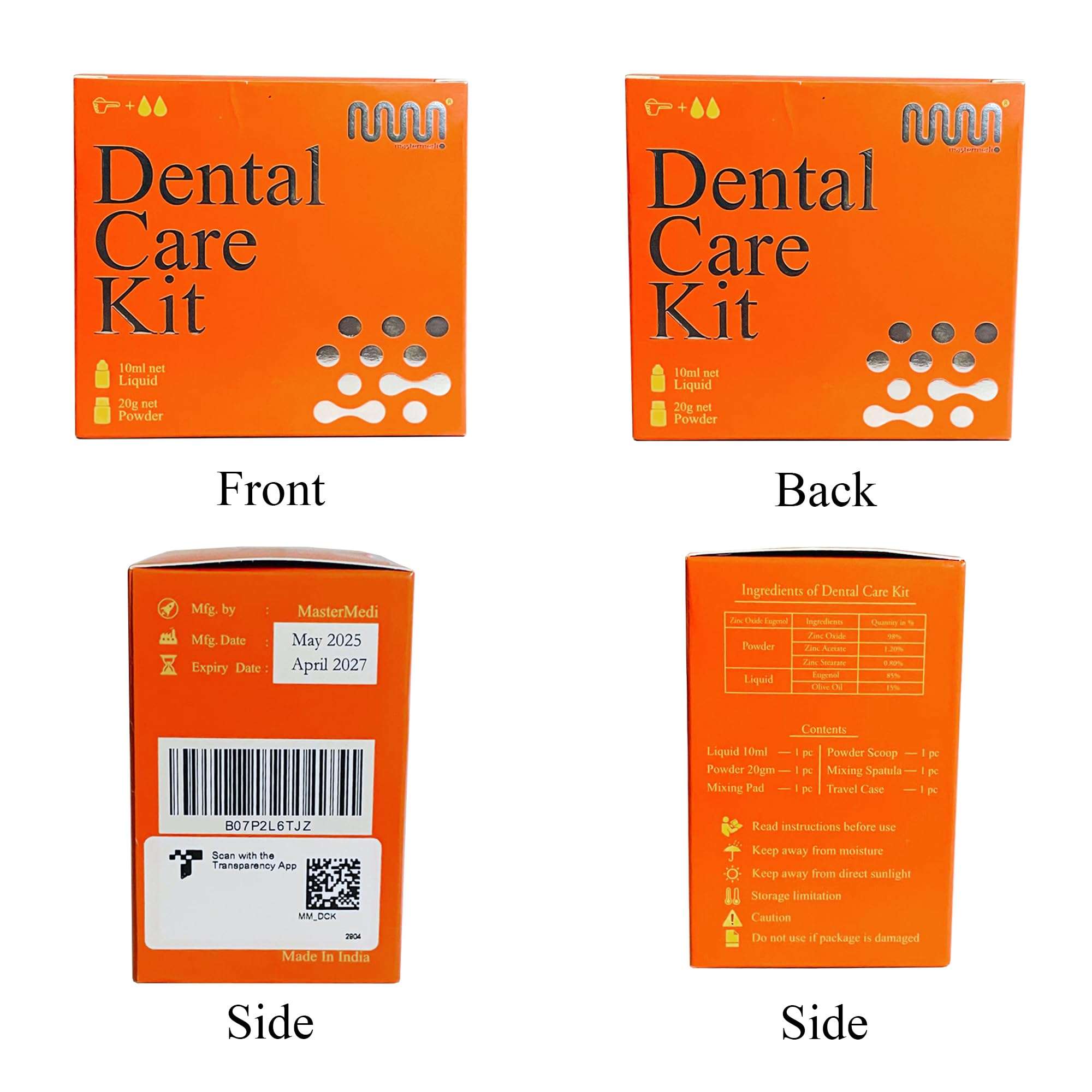 mastermedi Zinc Oxide Eugenol Cement Dental Care Kit Glue For Crowns & Bridges Filling - Image 5