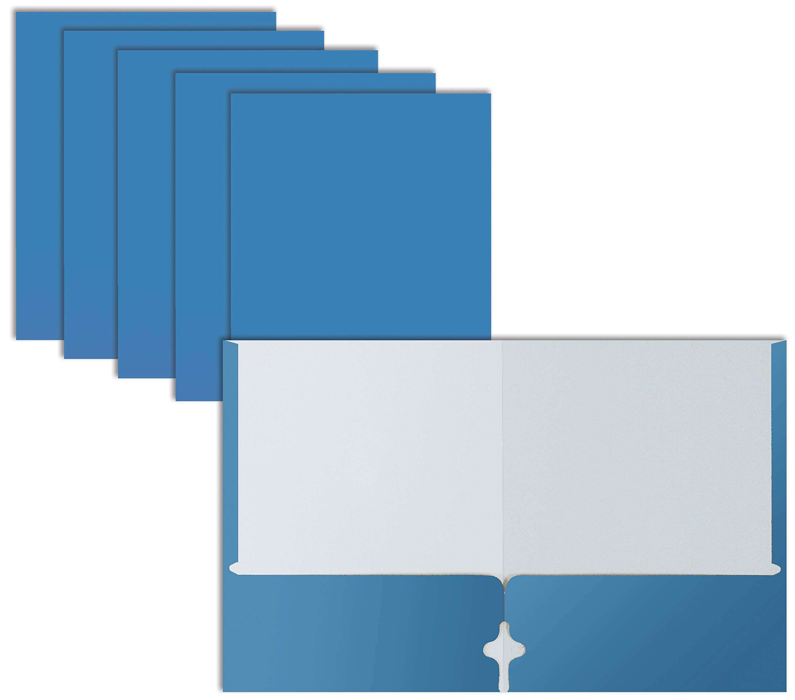Better Office Products Two Pocket Portfolio Folders, 50-Pack, Light Blue, Letter Size Paper Folders, 50 Pieces, Lt. Blue - Image 1