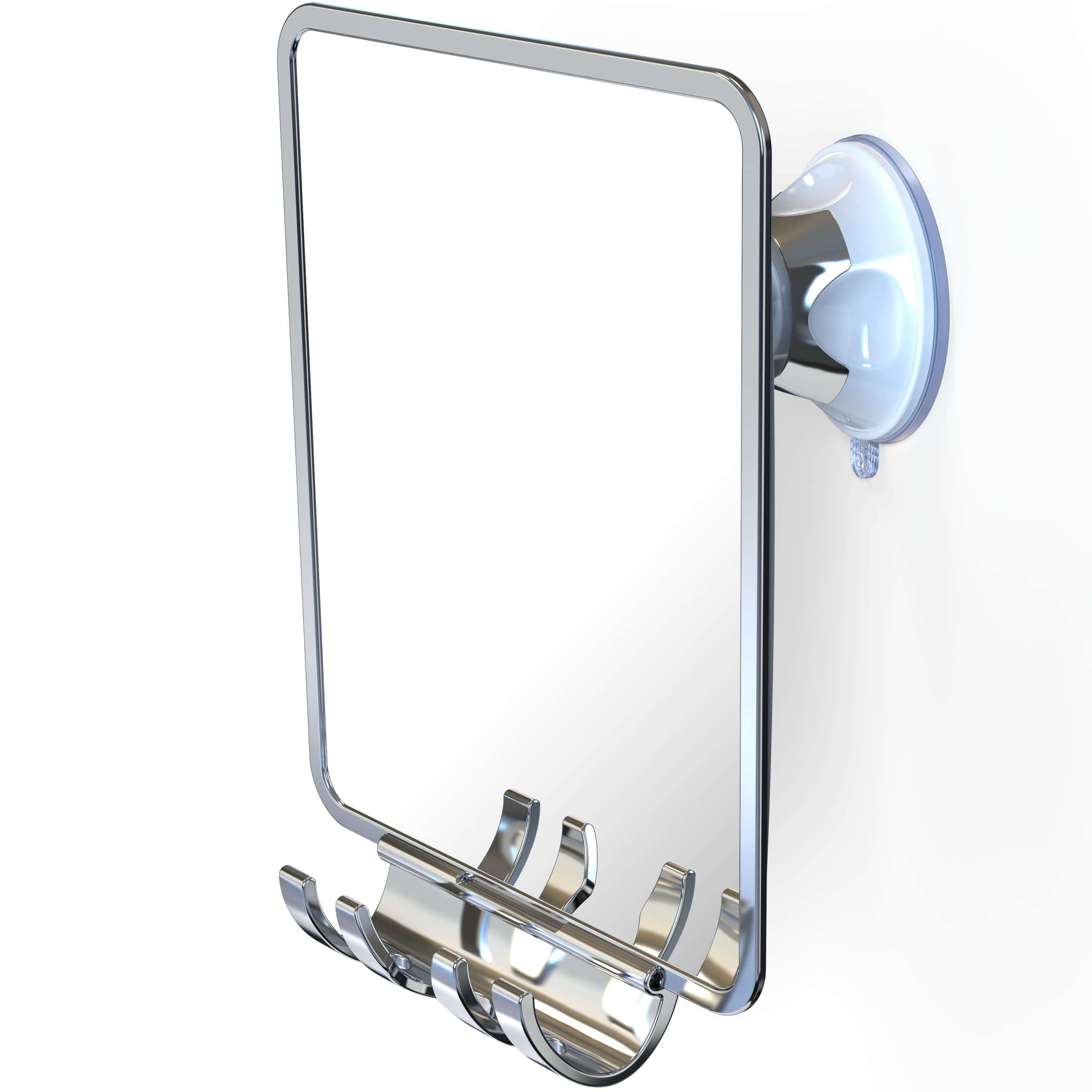 Luxo Shower Mirror, Shower Mirror fogless for Shaving with a Removable Razor Holder - Shaving Mirror for Shower with a Powerful Suction Cup - Shatterproof fogless Mirror for Shower - Image 1