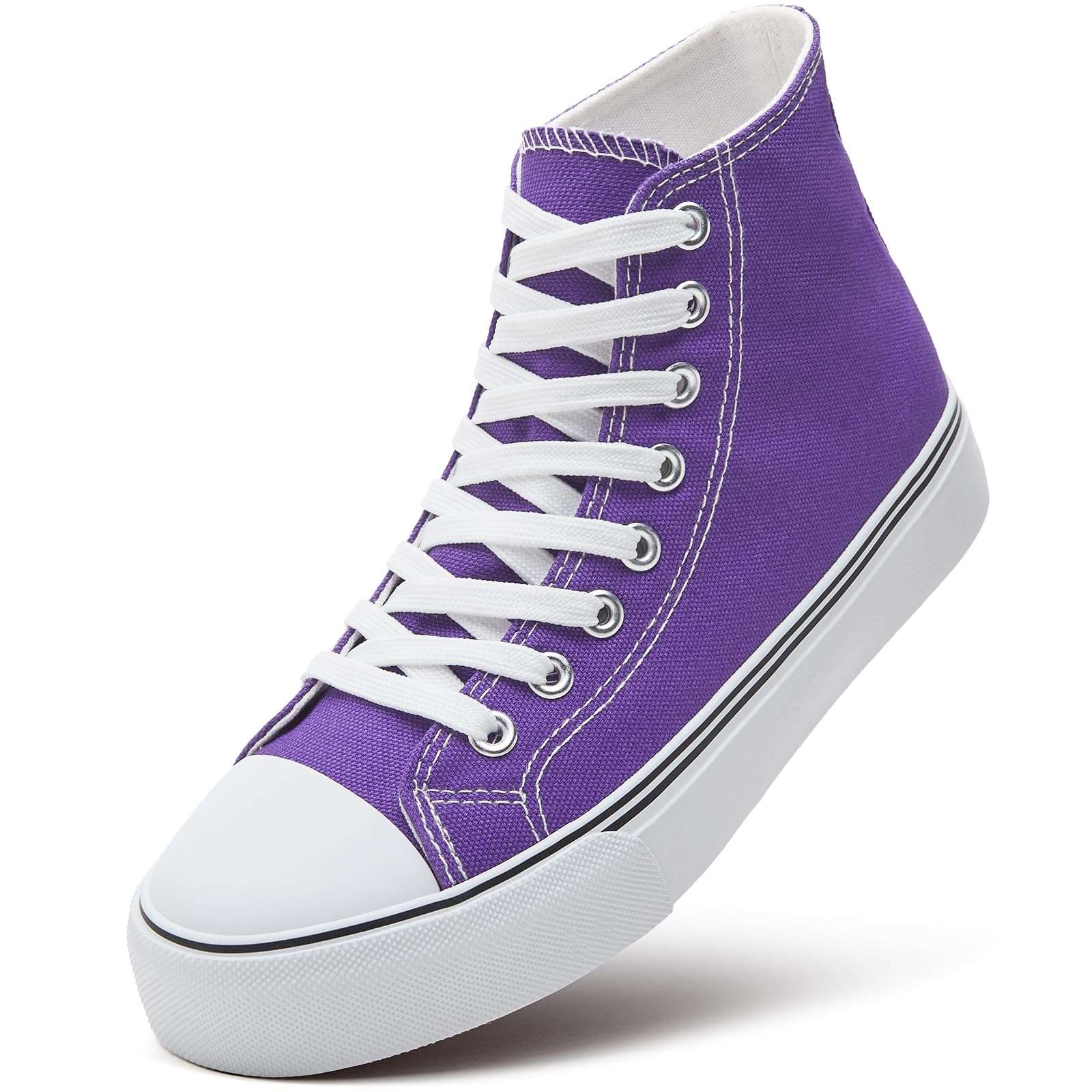 ZGR Womens High Top Canvas Sneakers,Lace-up Canvas Shoes,Casual Tennis Walking Shoes - Image 1