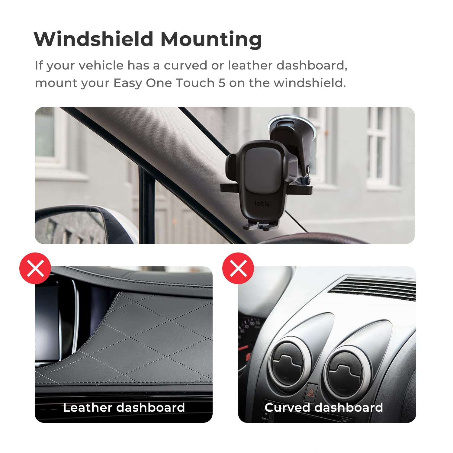 iOttie Easy One Touch Signature Dashboard & Windshield Universal Car Mount Phone Holder Desk Stand with Suction Cup Base and Telescopic Arm for iPhone, Samsung, Google, More Smartphones - Image 5