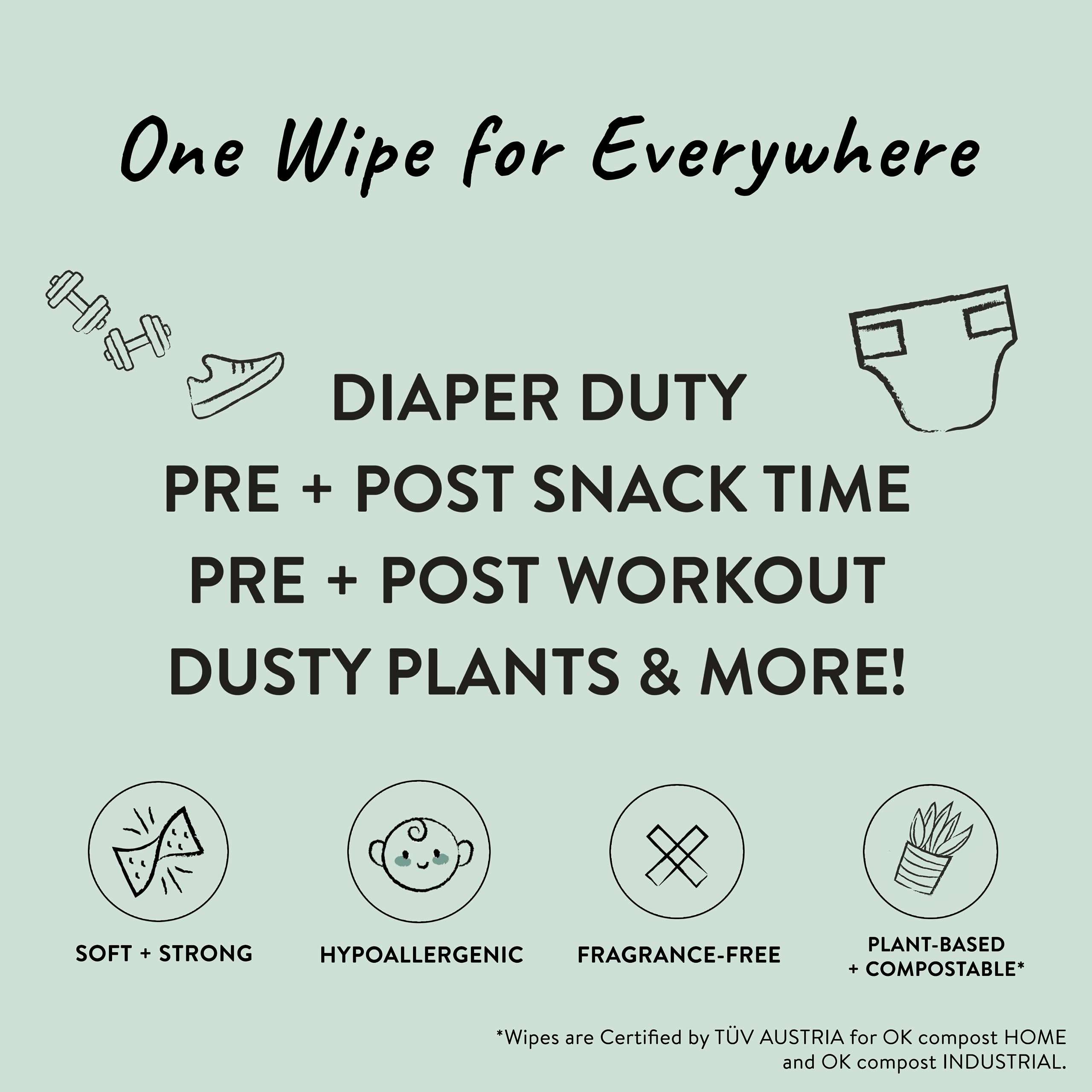 The Honest Company Clean Conscious Multi-Use Wipes | Hypoallergenic + Unscented for Sensitive Skin | Over 99% Water, Compostable, Plant Based, Baby Wipes | Geo Mood, 288 Count - Image 3