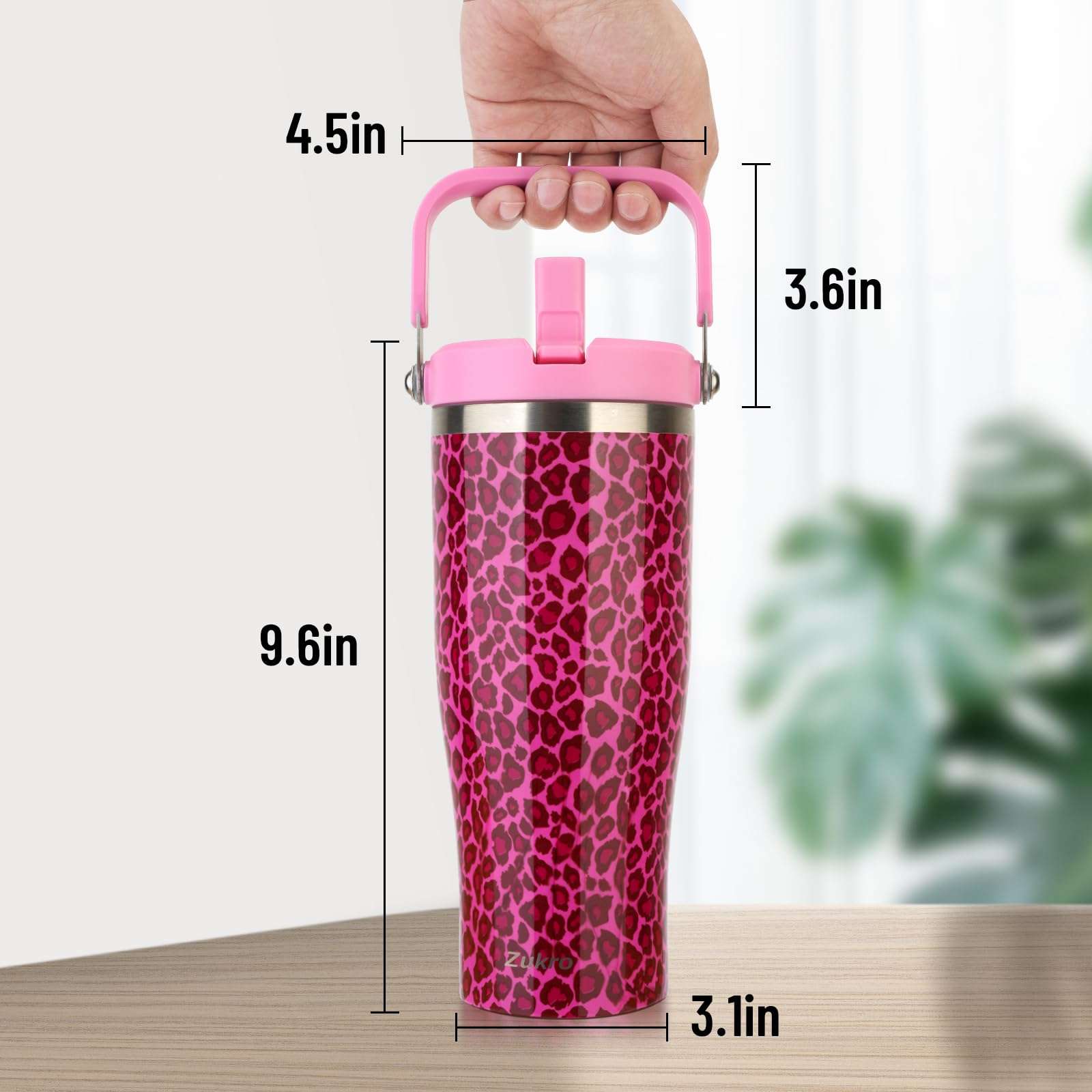 Zukro 50 OZ Tumbler With Flip Straw |Triple-Wall Vacuum Insulated Water Jug With Top Handle For Gym Sports Outdoors |Large Leak Proof Stainless Steel Water Bottle, Fit in Cupholder |Cold 34 Hours - Image 3