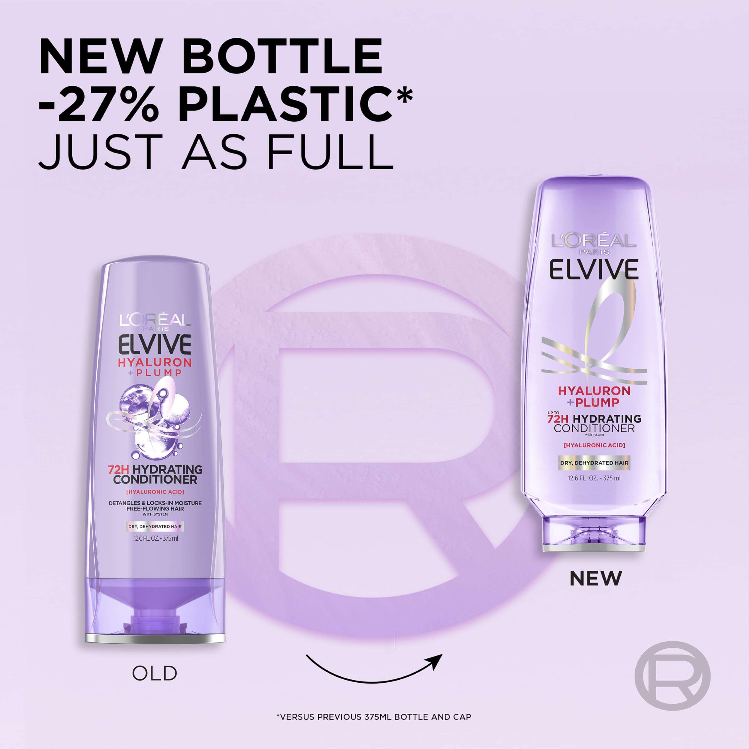 L'Oreal Paris Elvive Hyaluron Plump Hydrating Conditioner | For Dry Hair | Infused with Hyaluronic Acid Care Complex | For Dehydrated Hair | Paraben-Free | 12.6 Fl Oz - Image 5