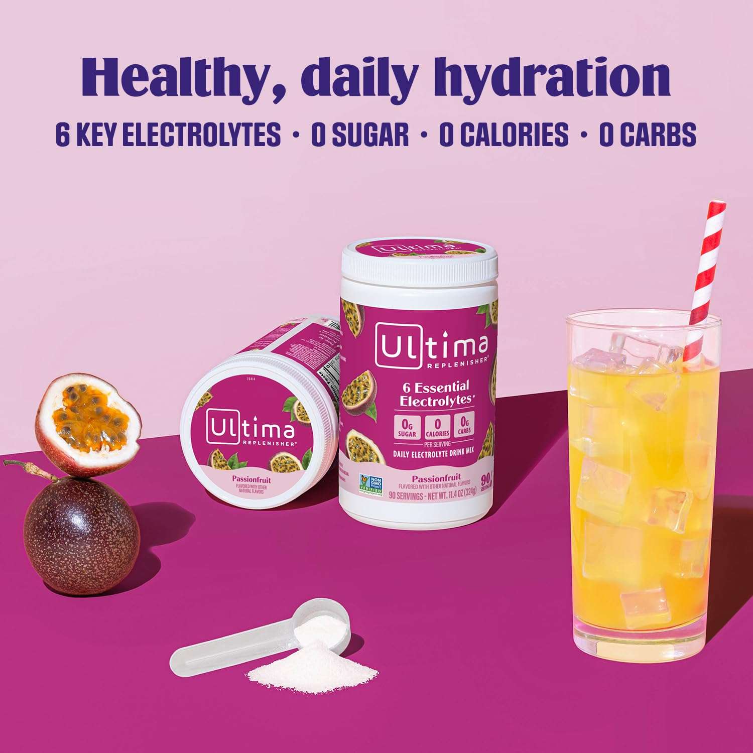 Ultima Replenisher Daily Electrolyte Powder Drink Mix – Sugar Free – Passionfruit, 90 Servings – Hydration Powder with 6 Key Electrolytes and Trace Minerals – Keto Friendly, Non-GMO - Image 4