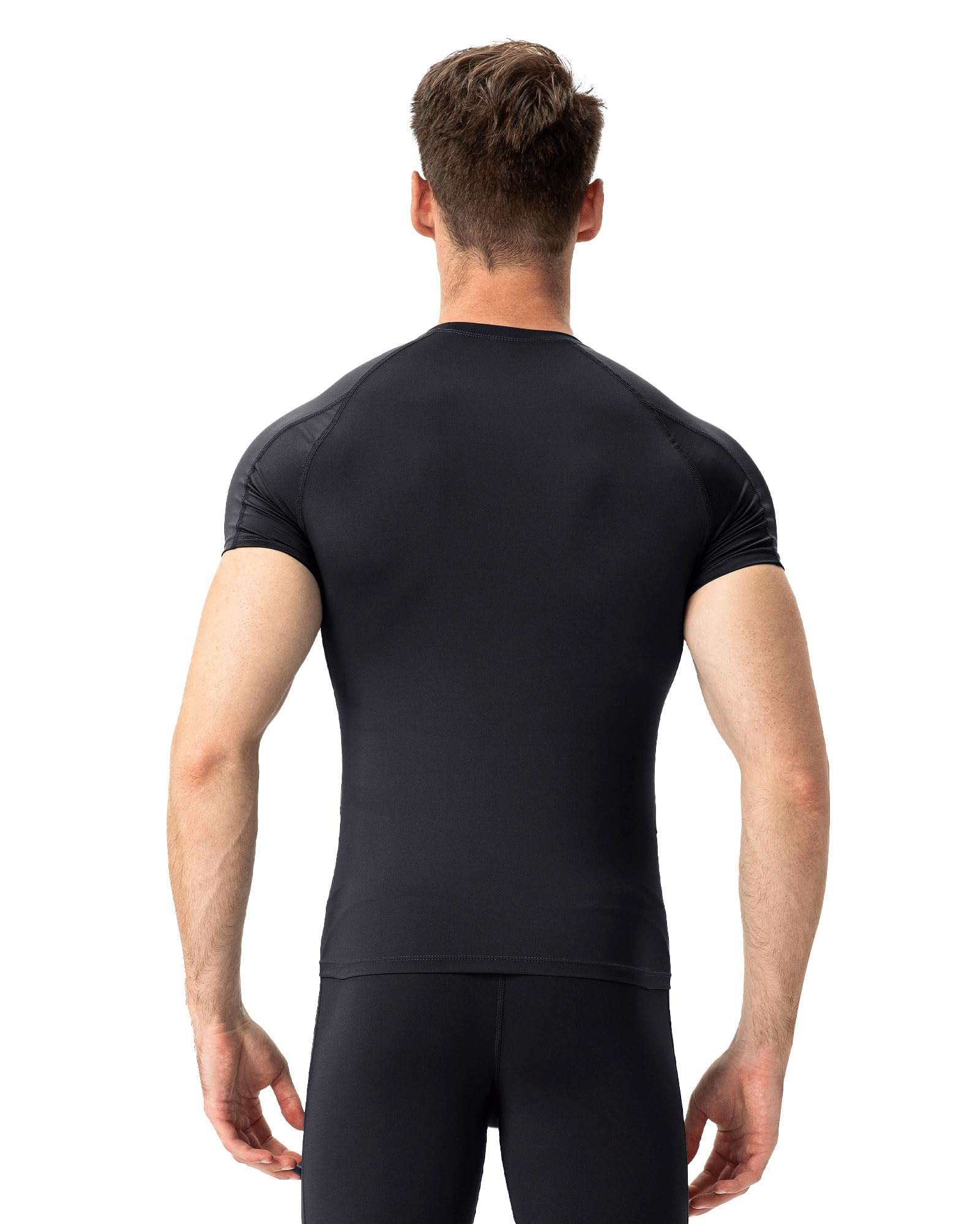 Men's Athletic Short Sleeve Stretch Compression Shirts Performance T-Shirt Running Workout Tops Quick Dry Baselayer - Image 3