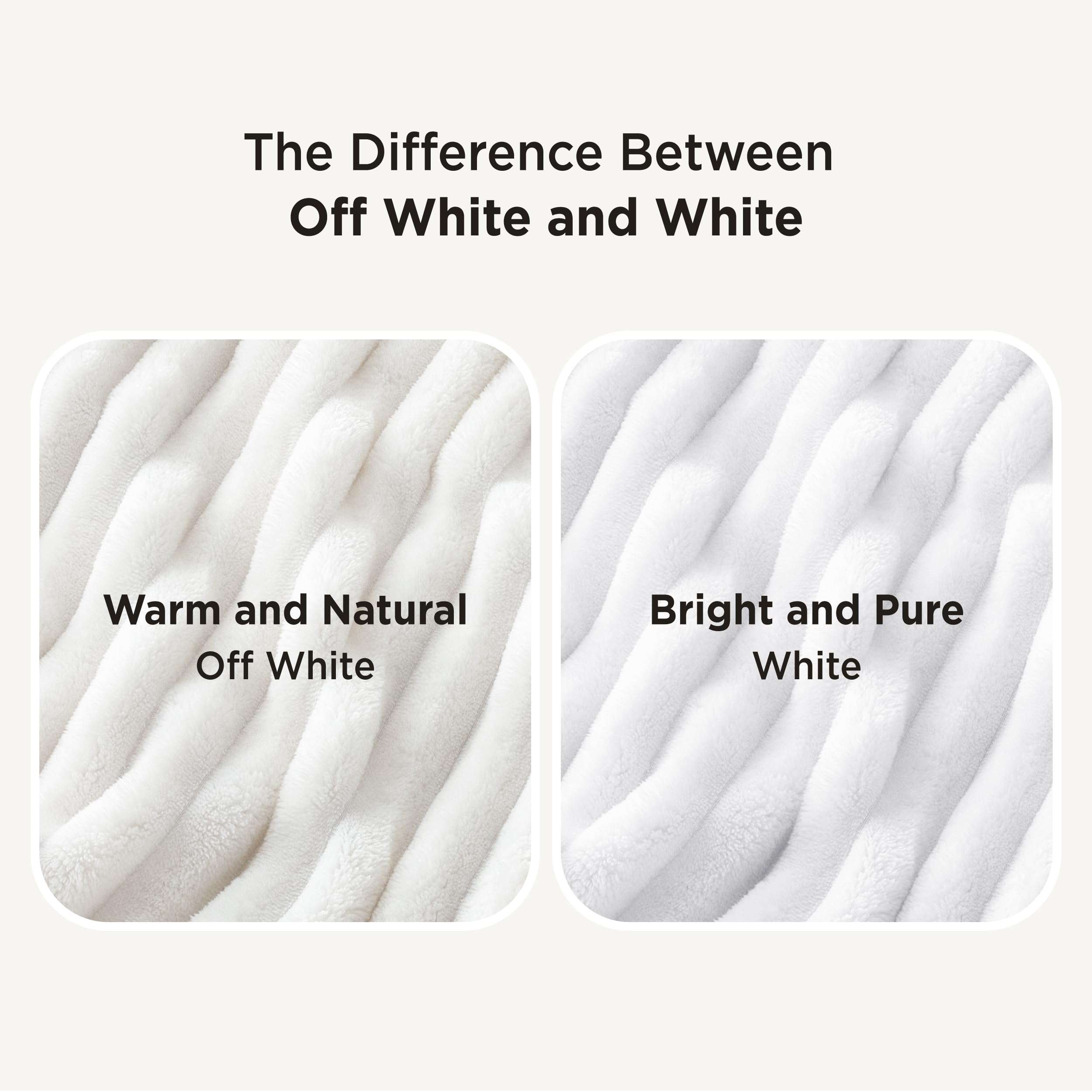 Bedsure GentleSoft White Throw Blanket for Couch - Cozy Blanket for Women, Cute Fleece Throws for Girls Sofa Couch Cover, Birthday Gifts for Women, Room Fall Halloween Decor, Off White, 50x60 Inches - Image 7
