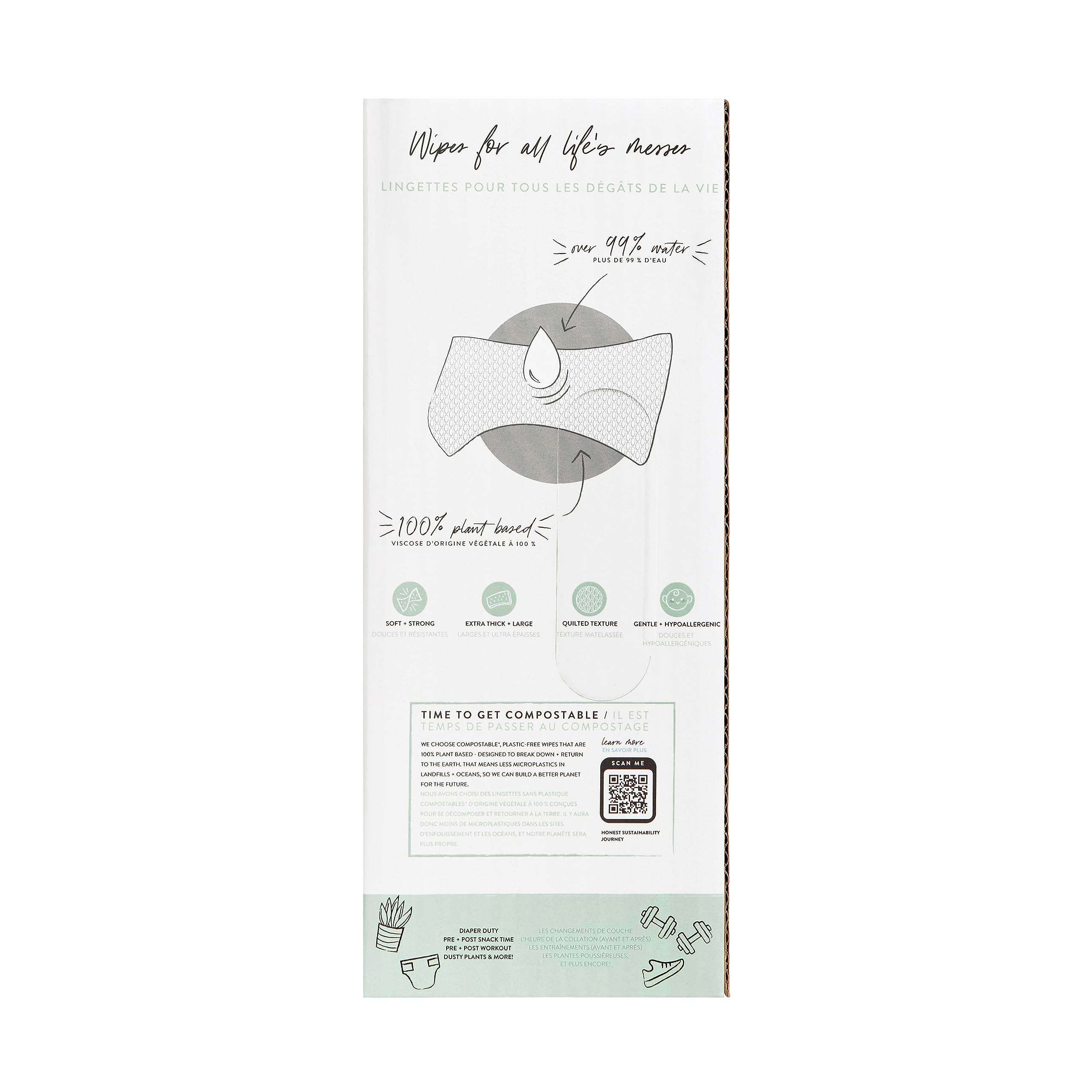 The Honest Company Clean Conscious Multi-Use Wipes | Hypoallergenic + Unscented for Sensitive Skin | Over 99% Water, Compostable, Plant Based, Baby Wipes | Geo Mood, 288 Count - Image 11