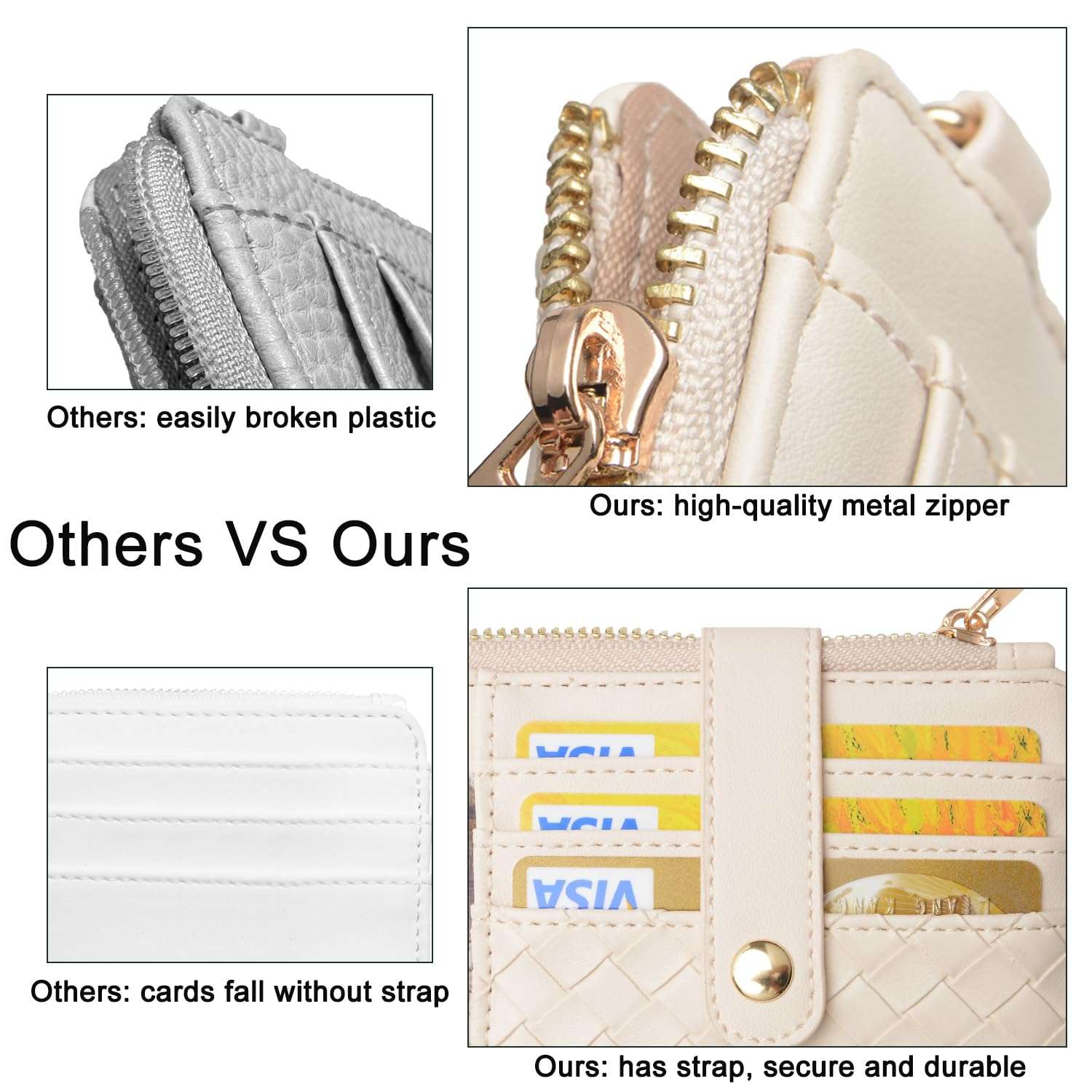 COOLANS Silicone Bracelet Wristlet Wallet Credit Card Holder RFID,ID Window,Key Ring Tassel,Slim Wallet Women Keychain Purse - Image 6