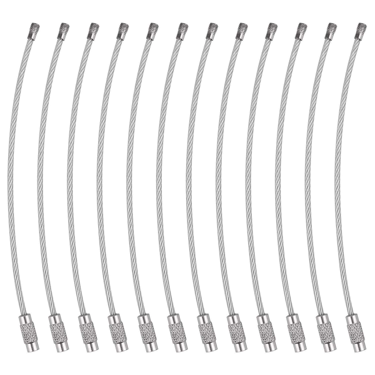 Wisdompro Keychain, 4.3/6.3 Inch Stainless Steel Wire Rings Cable Keyring Loop for Luggage Tags, Keys and ID Tag Keepers - Image 1