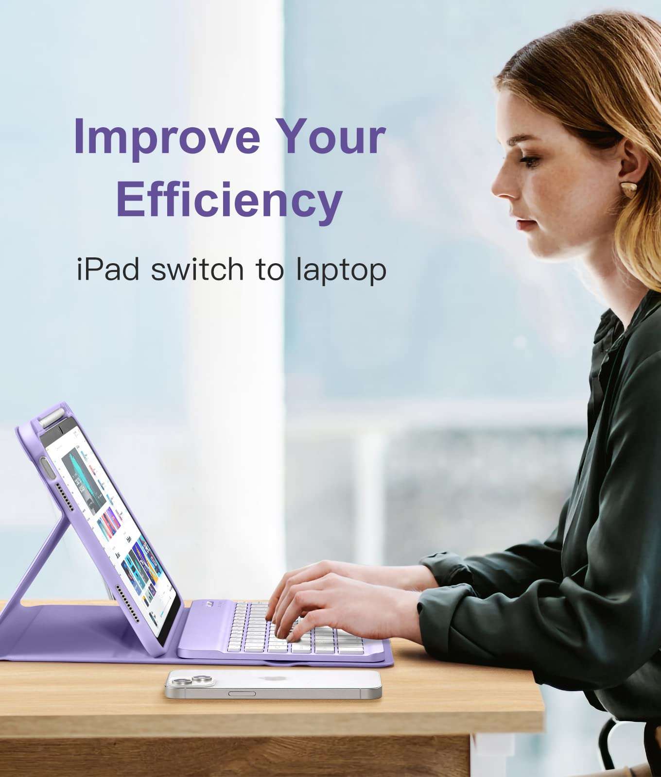 Hamile for iPad 11th 10th Generation Case with Keyboard - 7 Colors Backlit Wireless Detachable Folio Keyboard Cover with Pencil Holder for iPad 11-inch A16 2025 10th Gen 10.9 Inch 2022 (Purple) - Image 7