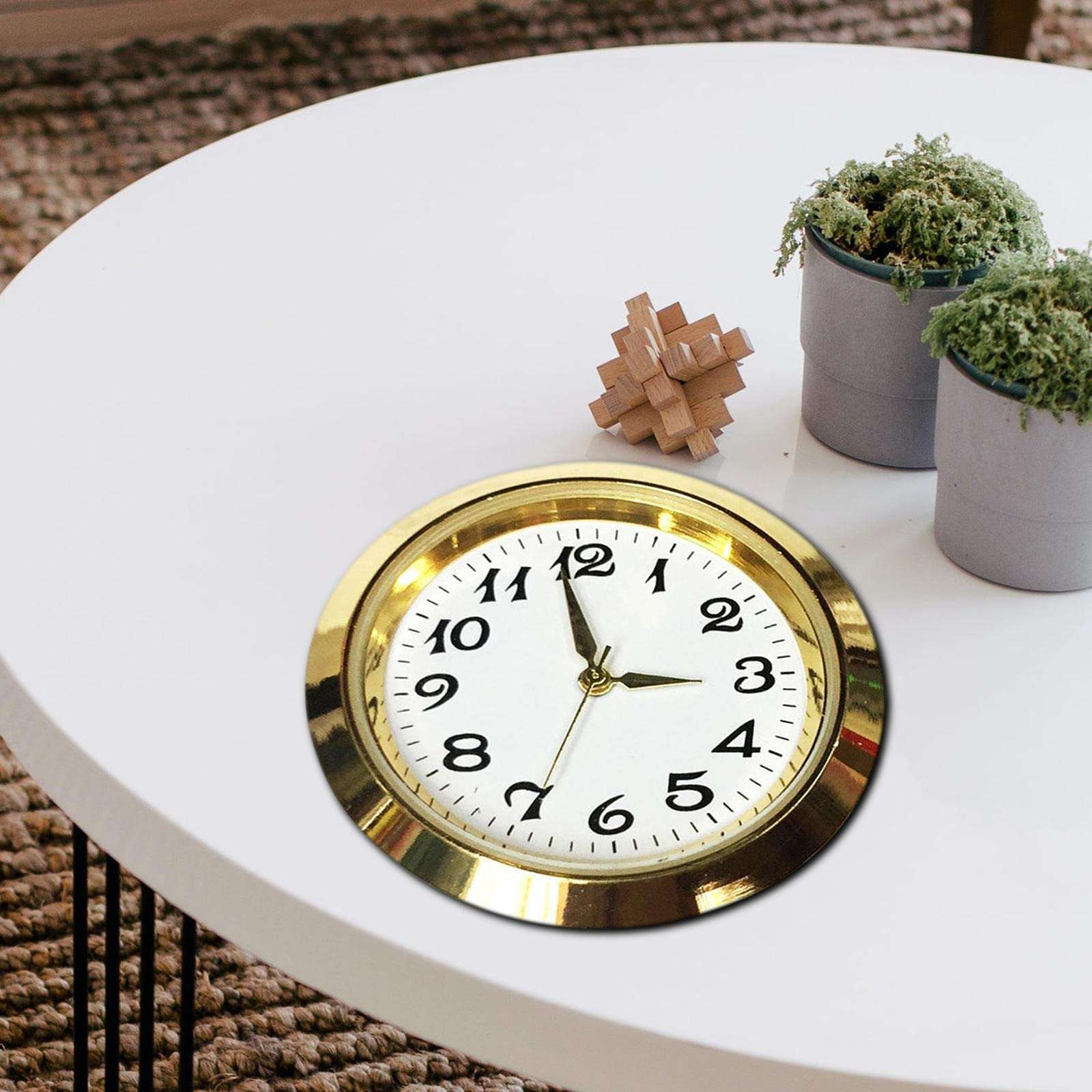 Fenteer 1-7/16 Inch (36 mm) Clock Insert Fit Diameter 1-3/8 Inch (35 mm) Hole, Arabic Numerals, Aureate - Image 7