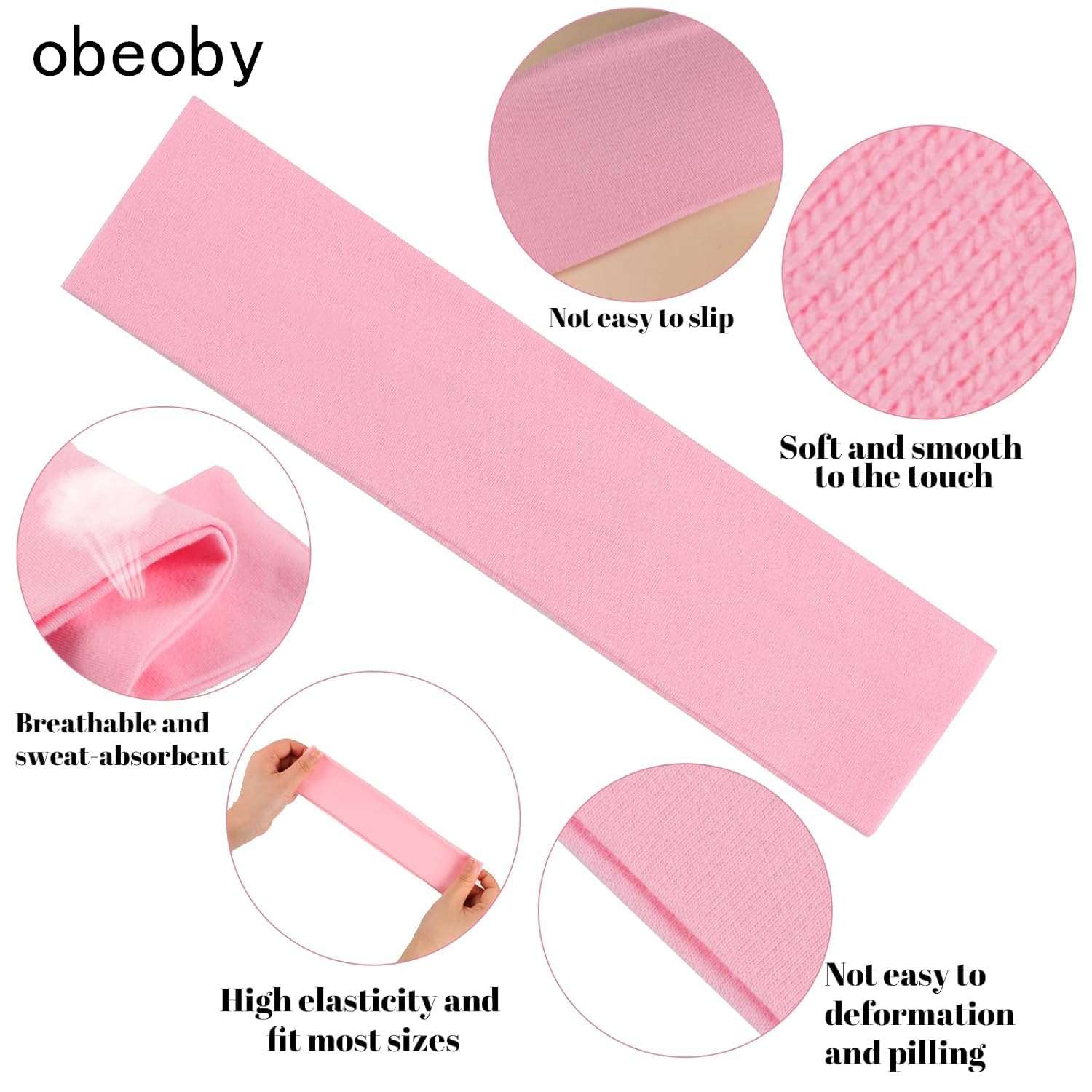 8 Pack Headbands for Women, Non Slip Sport Headbands Sweat Absorbing Cotton Hair Bands Stocking Stuffers for Women Girls - Image 4