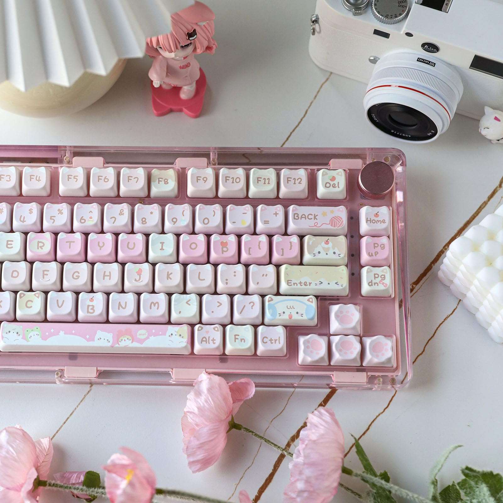 KiiBoom x Maorbeng Meow Meow Squad Keycaps Set, Dye-Sublimation PBT, Mao Profile, 142 Keys Custom Keycaps for ANSI Layout, MX Switches Mechanical Gaming Keyboard - Image 2