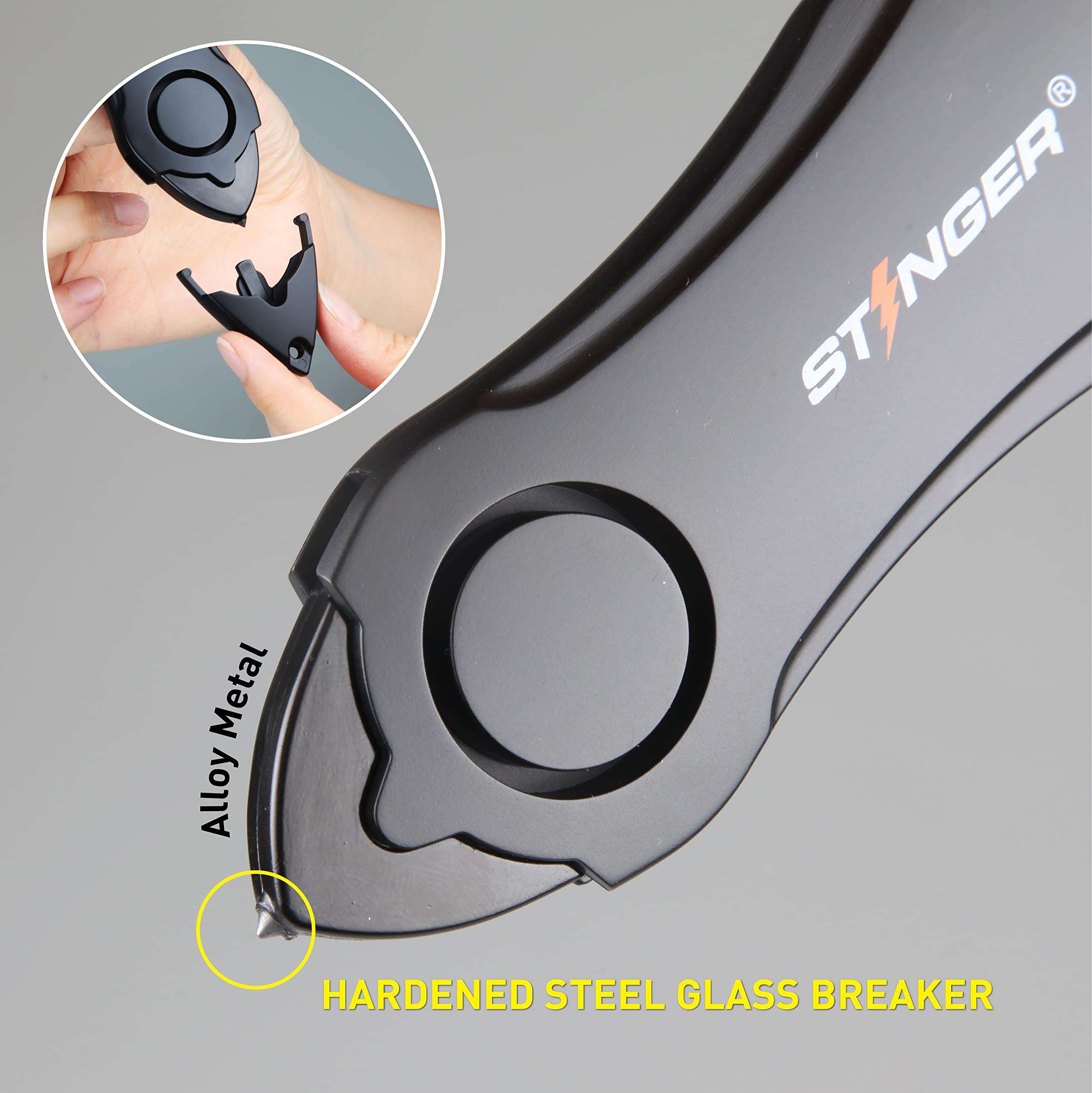Stinger Personal Alarm Keychain Emergency Tool, Safety Panic Alarm Siren, Seat Belt Cutter, Glass Breaker, Security Device for Women Men Kid, Design in USA (Green Flower) - Image 5