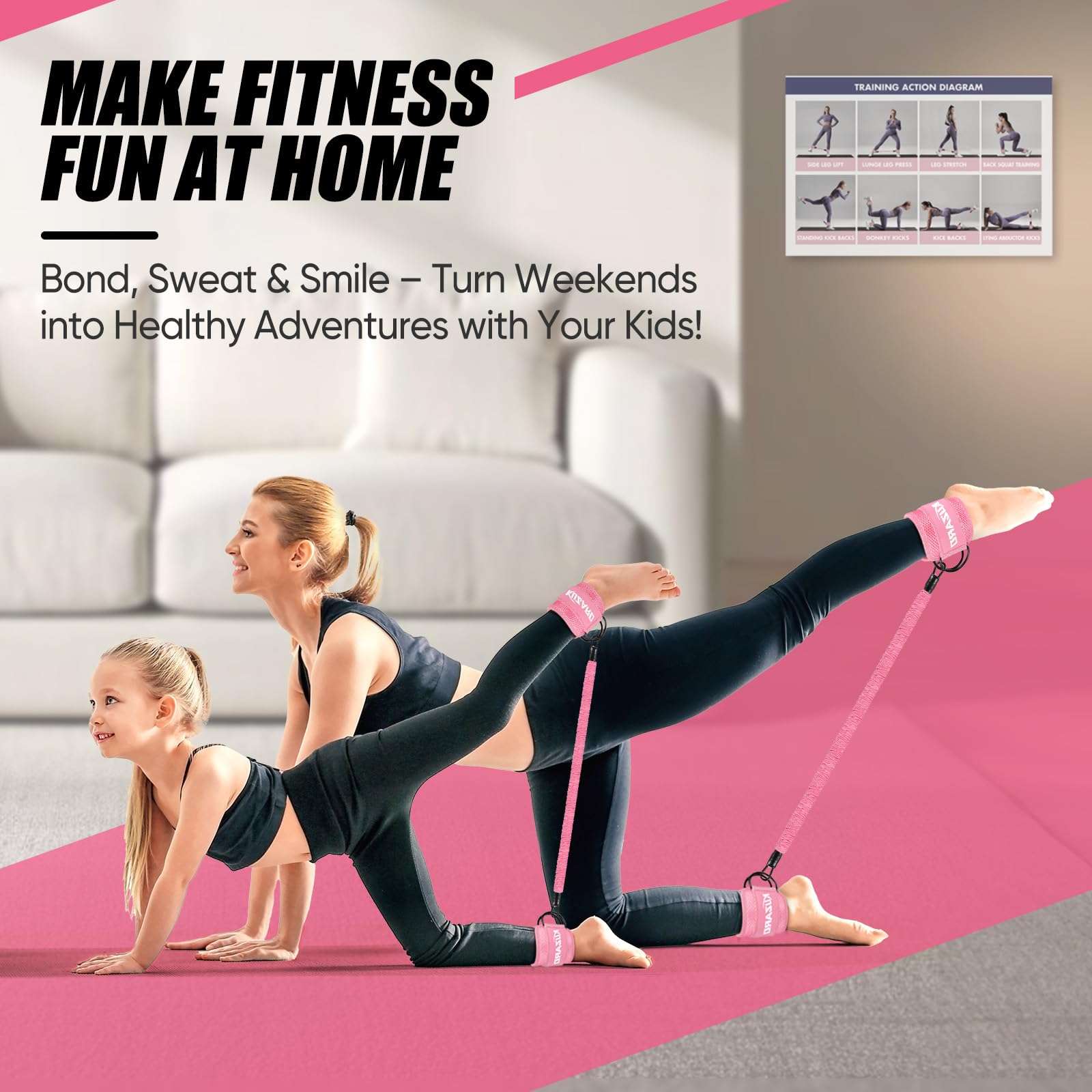 KUZARO Ankle Resistance Bands with Cuffs, Ankle Weights Bands for Working Out, Women Leg and Glutes Workout Equipment, Exercise Bands for Kickbacks, Butt and Booty Trainer, Home Gym Fitness Equipment - Image 7