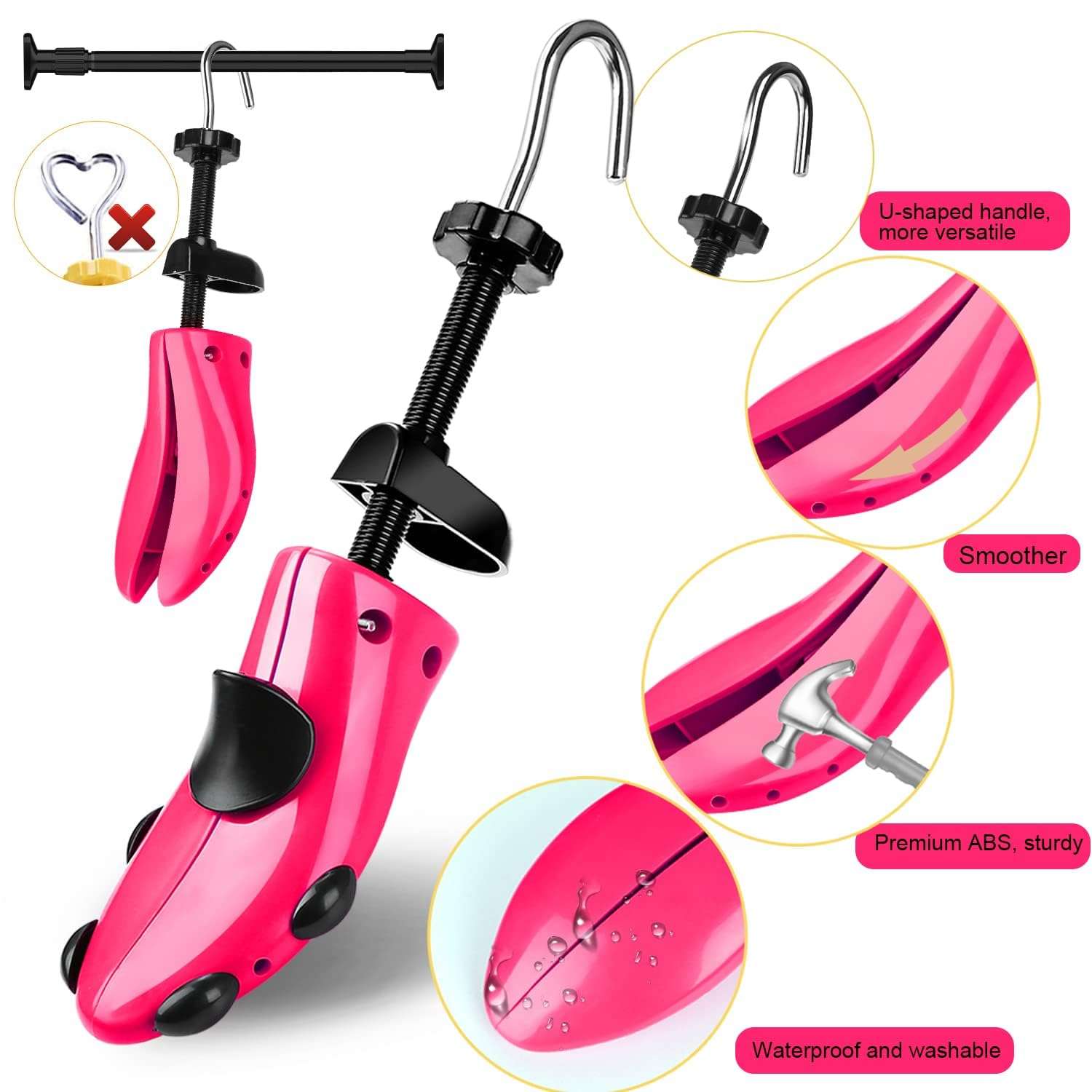 eachway Shoe Stretcher Shoe Trees,Adjustable Length & Width for Men and Women（For Women's 5.5-10 - Image 2
