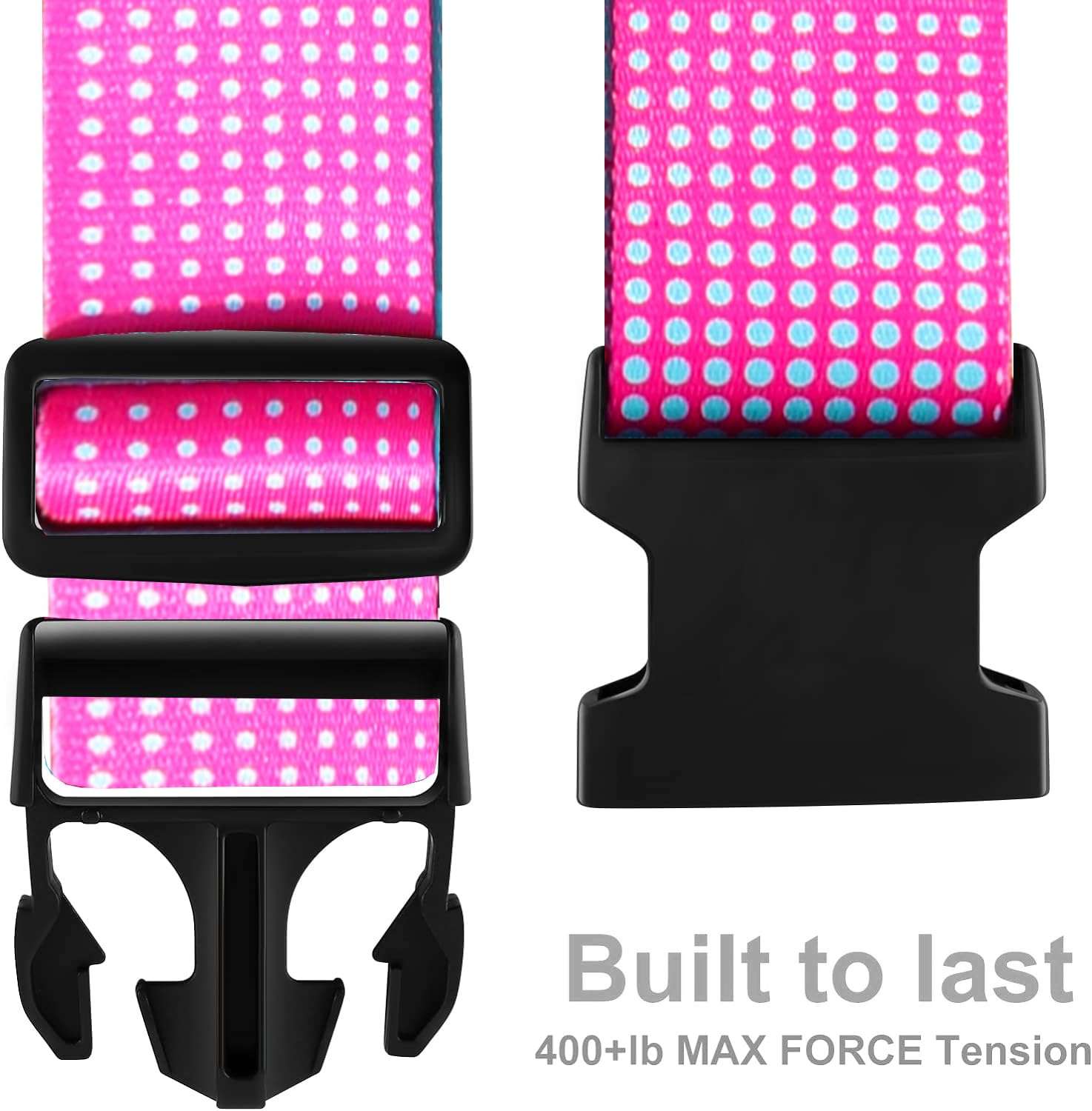 XioioiX Luggage Straps for Suitcases TSA Approved Easy Pack Organized Suitcase Strap, Luggage Strap, Luggage Belt Strap, Bag Straps for Luggage. Buckle Straps Travel Accessories (Gradient Dot) - Image 2