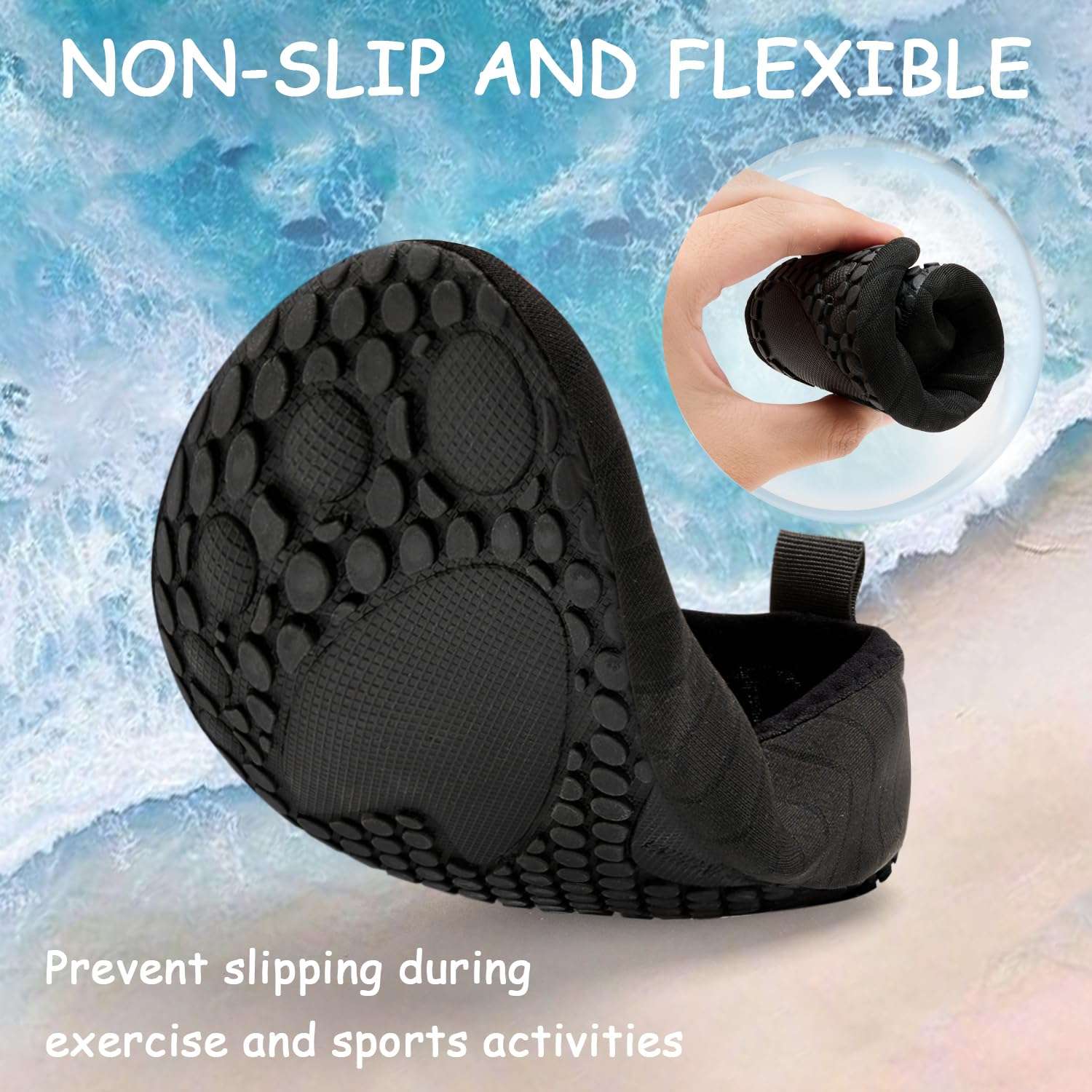 ANLUKE Kids Boys Girls Water Shoes Barefoot Aqua Socks Fast Dry Beach Swim Outdoor Sports Shoes for Toddler - Image 4