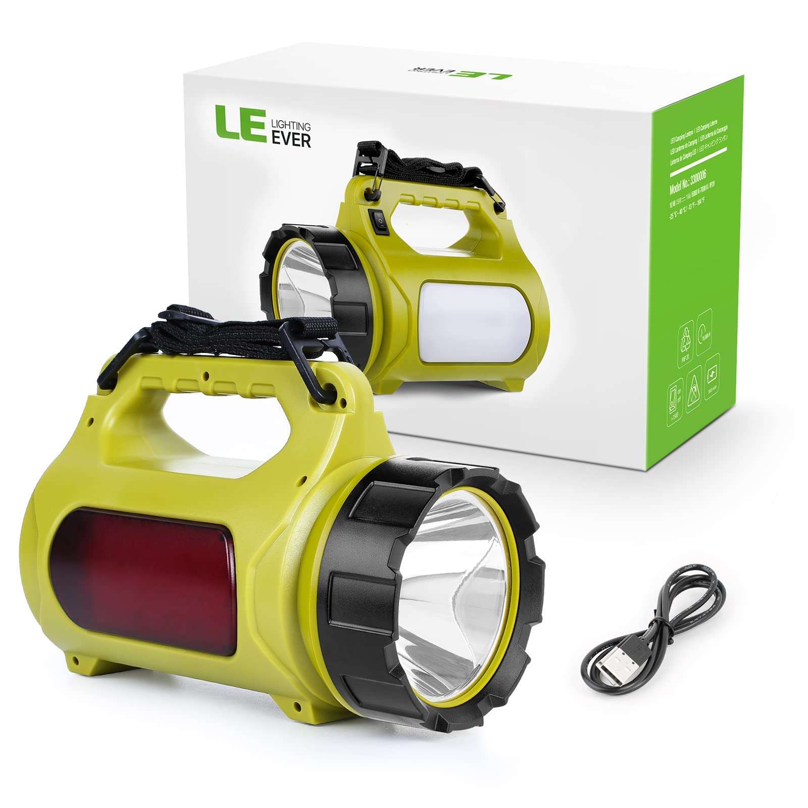 LE Rechargeable LED Lantern, Camping Essentials, 1000LM, 5 Light Modes, Power Bank, IPX4 Waterproof, Lantern Flashlight for Hurricane Emergency, Hiking, Home and More, USB Cable Included - Image 7