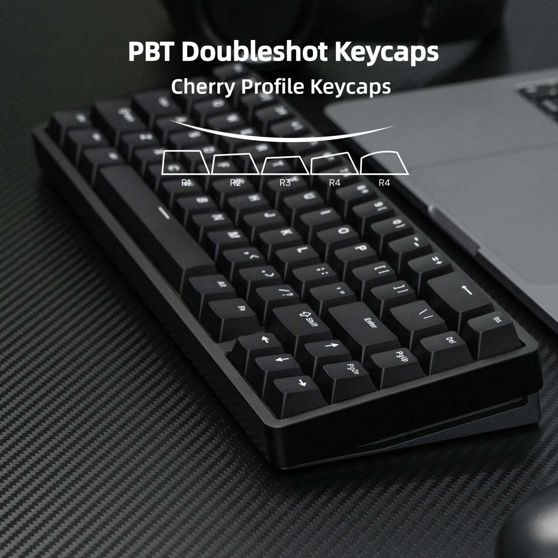 Chilkey ND65 Wireless Aluminum Mechanical Keyboard, 65% Layout Portable Gaming Keyboard, Tri-Mode BT5.0/2.4GHz/USB-C Hot Swappable Custom RGB Backlit Key Board for Laptop Office PC - Black - Image 7