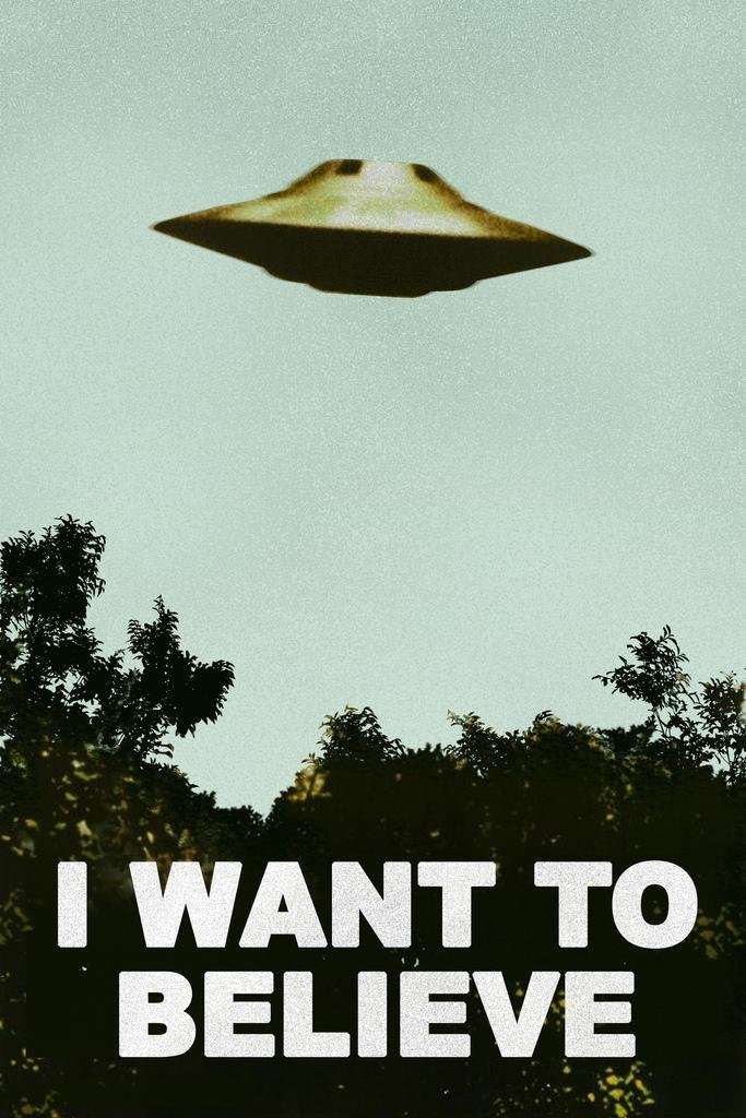 I Want To Believe UFO Artwork Alien TV Retro 90s Wall Decor Movie Poster The Truth is Out There I Believe Cool Wall Art Print 16x24 - Image 1