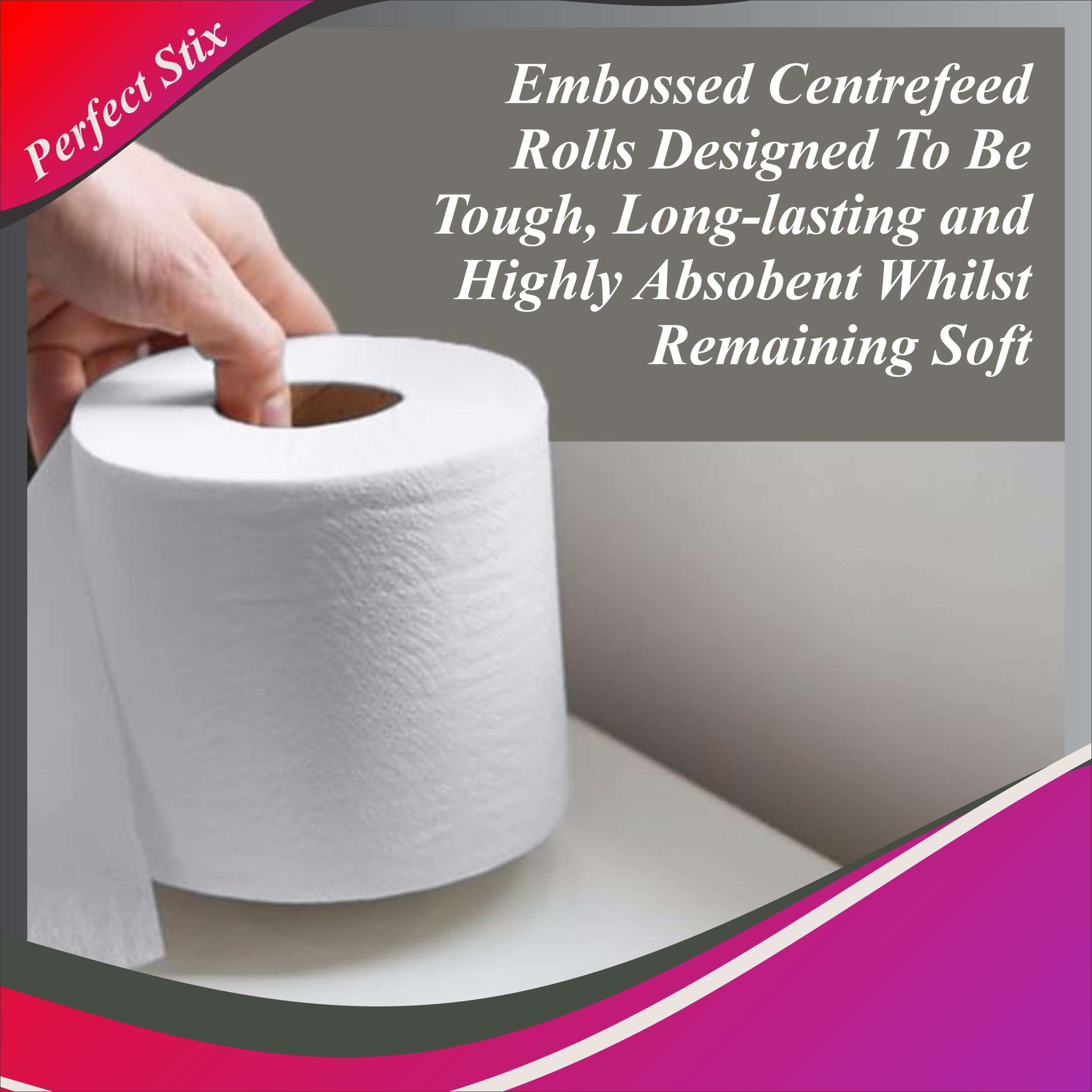 Perfect Stix 10" White Center Pull Paper Towels- Pack of 1ct-600 Sheets Per Roll - Image 3