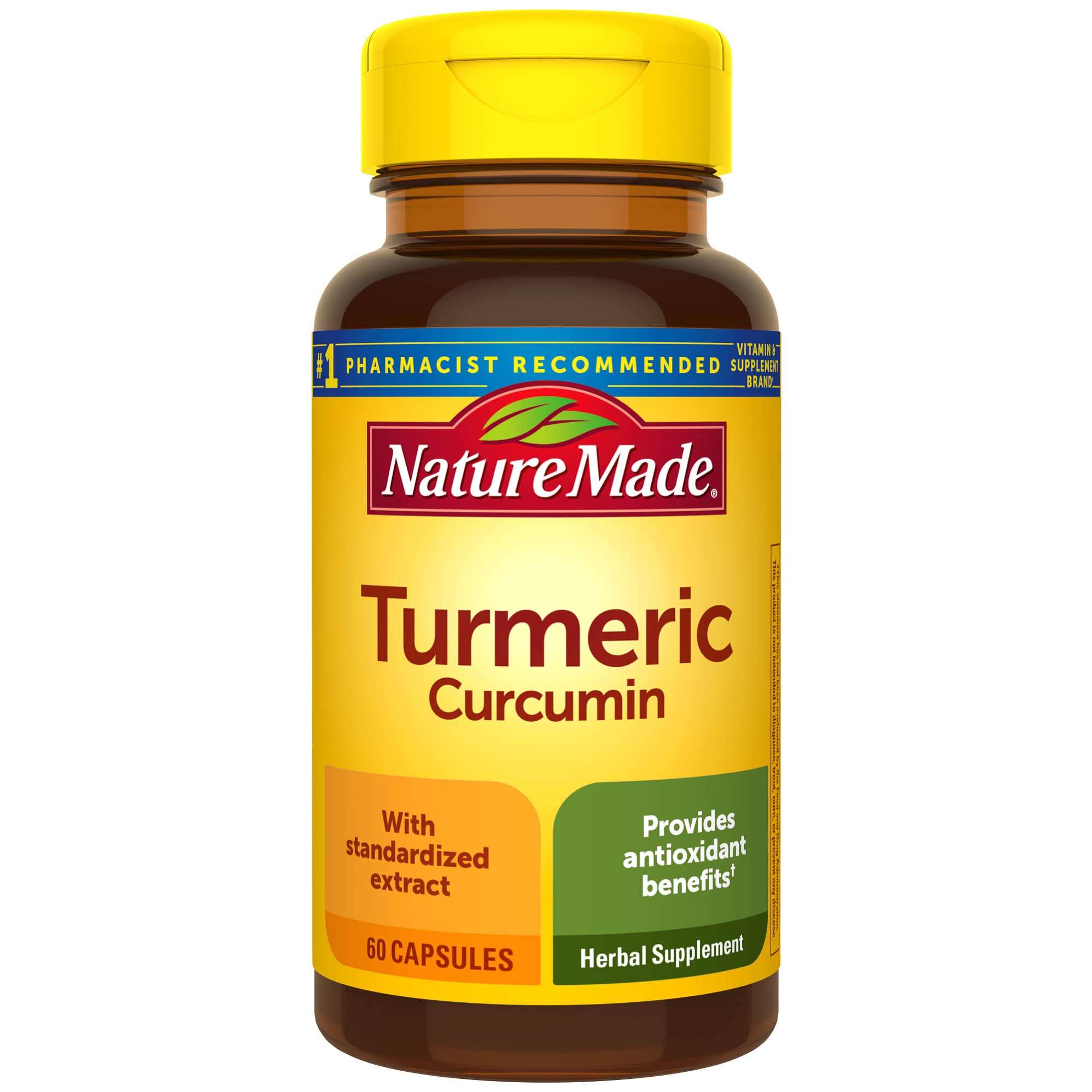 Nature Made Turmeric Curcumin 500 mg, Herbal Supplement for Antioxidant Support, 60 Capsules, 60 Day Supply - Image 1