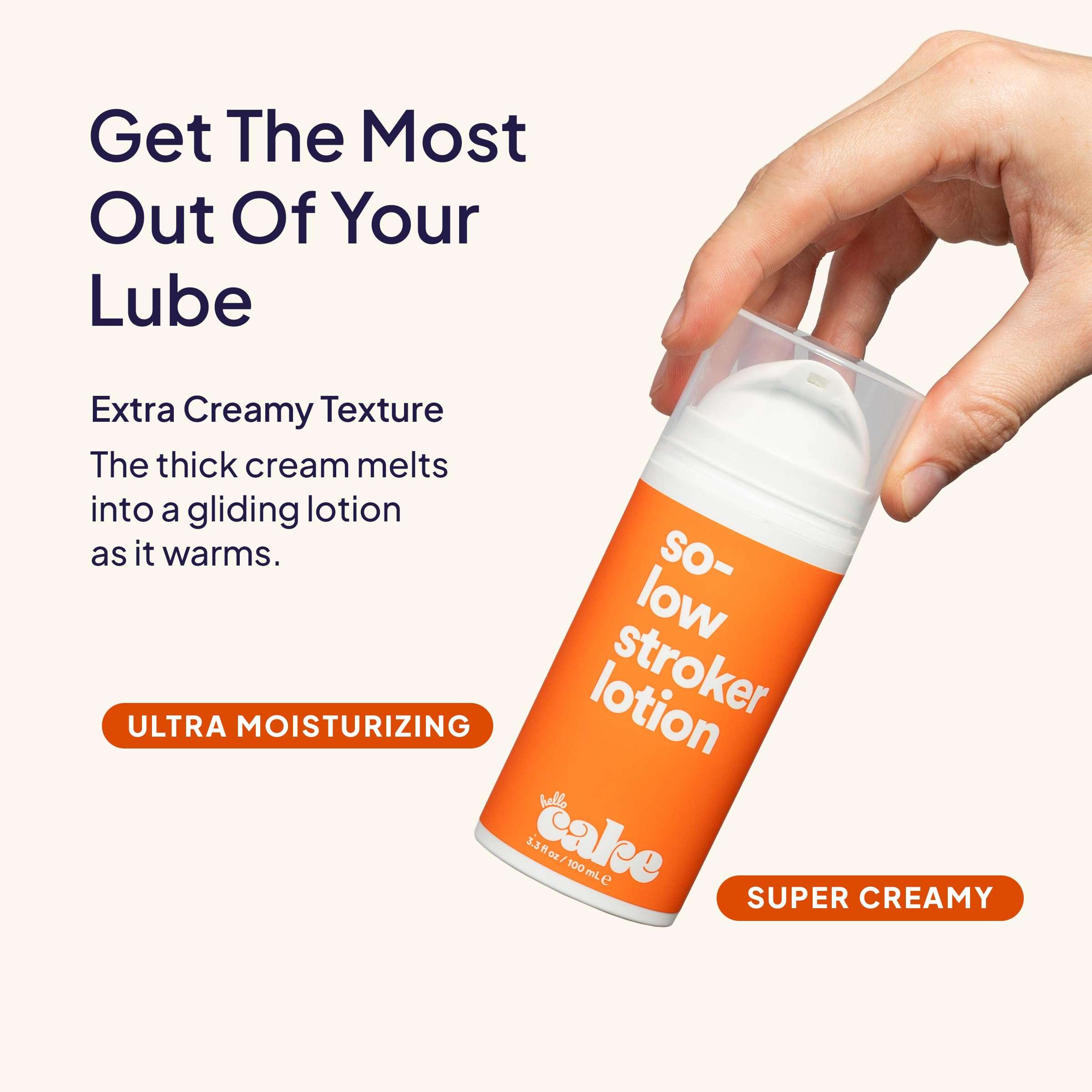 Hello Cake So-Low Stroker Lotion - Below the Belt Solo Cream for Men, Natural Moisturizing Ingredients Coconut Oil, Avocado Oil, Aloe Vera, 3.3 fl oz - Image 5