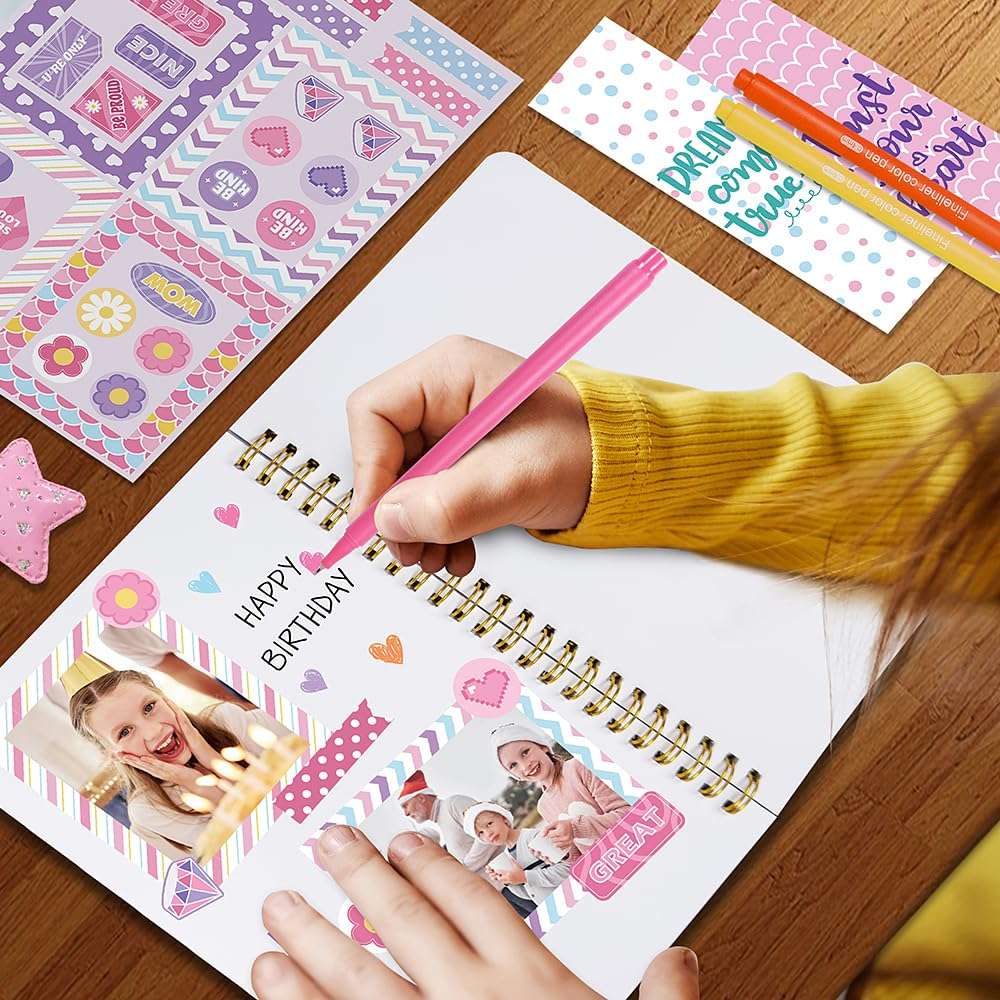 Nollh DIY Journal Kit for Girls - DIY Journal Set for Tween & Teen Girls, Stationery Set, Scrapbook & Diary Supplies Set, Journaling Art Crafts Kit, Ideal Gifts for 8 9 10 11 12 13 14 Year Old Girl - Image 2