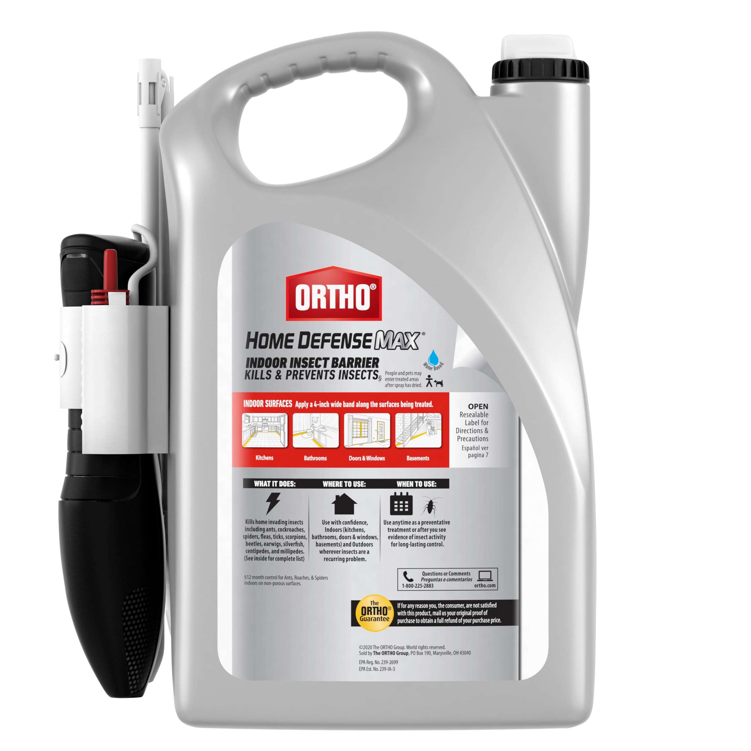 Ortho Home Defense Max Indoor Insect Barrier with Extended Reach Comfort Wand, Kills Ants, Roaches, Spiders, Fleas and Ticks, 1 gal. - Image 8