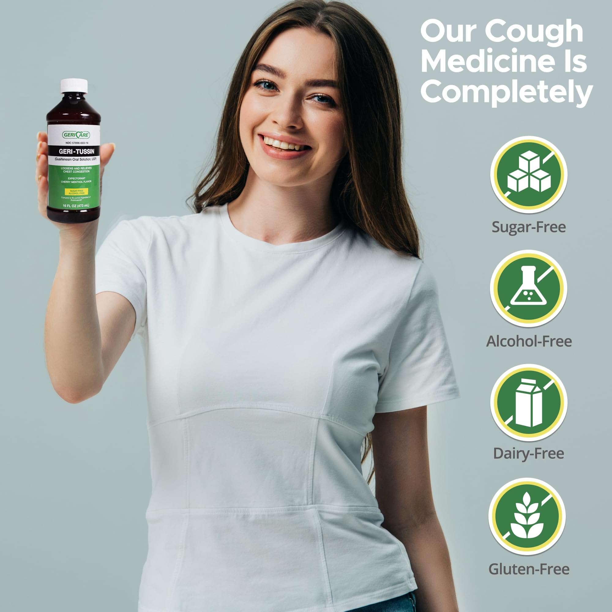 GeriCare Geri-Tussin Cold and Cough Relief Guaifenesin Syrup, Sugar Free, 16 Fl Oz (Pack of 1) - Image 5
