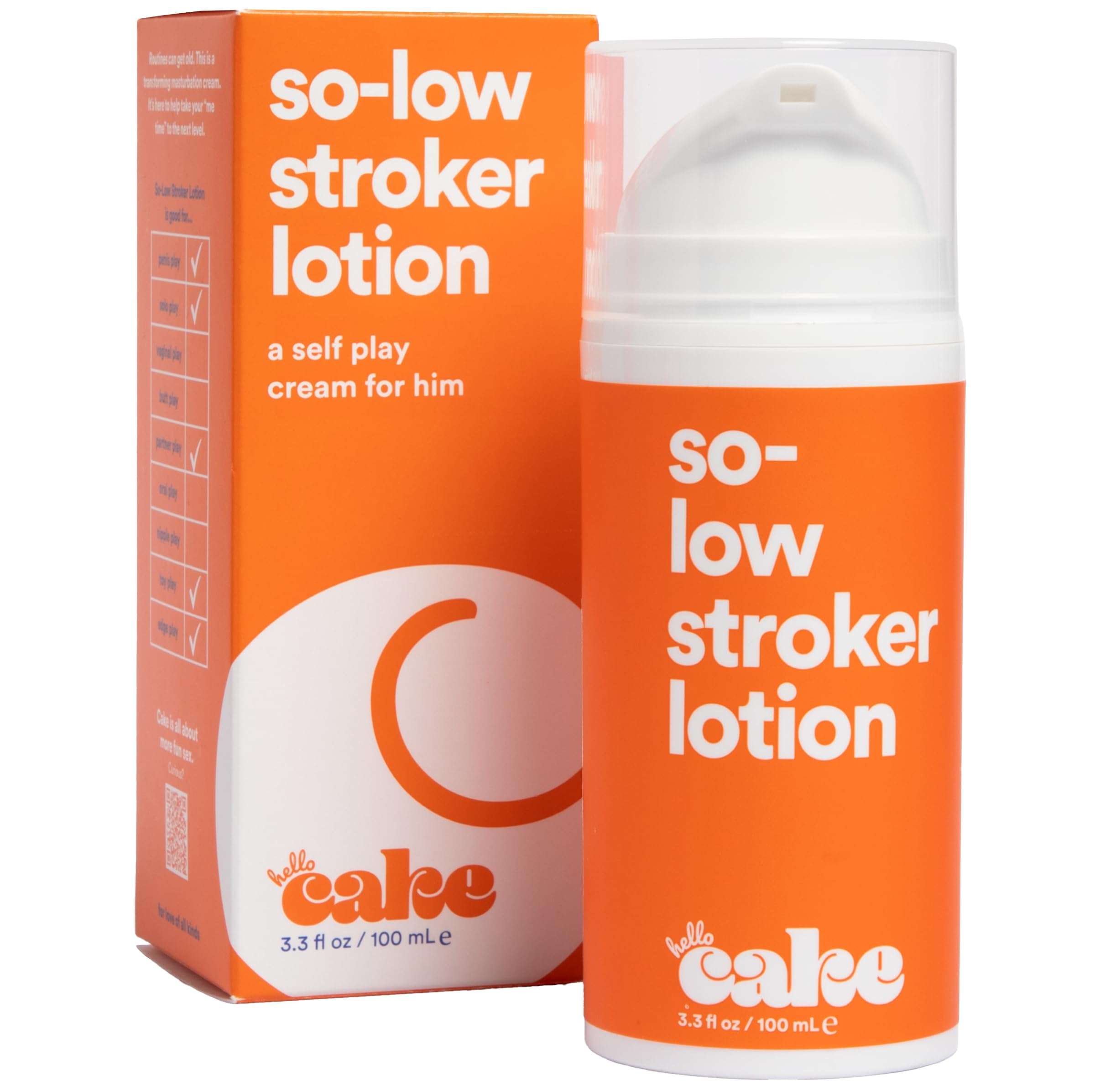 Hello Cake So-Low Stroker Lotion - Below the Belt Solo Cream for Men, Natural Moisturizing Ingredients Coconut Oil, Avocado Oil, Aloe Vera, 3.3 fl oz - Image 1