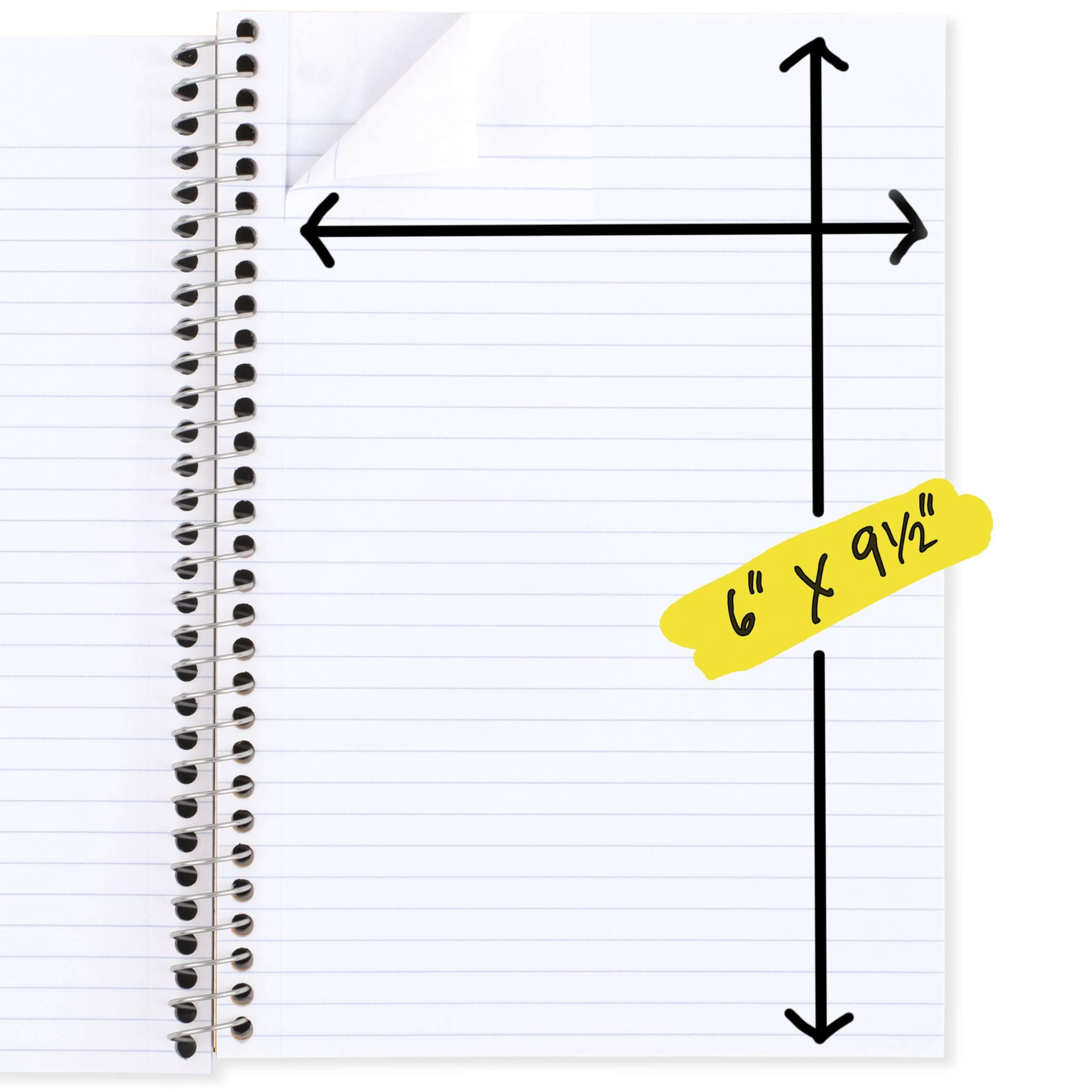 Five Star Spiral Notebook, 2 Subject, College Ruled Paper, 6" x 9-1/2", 80 Sheets, Fights Ink Bleed, Water Resistant Cover, Gray (840029AA3-ECM) - Image 3