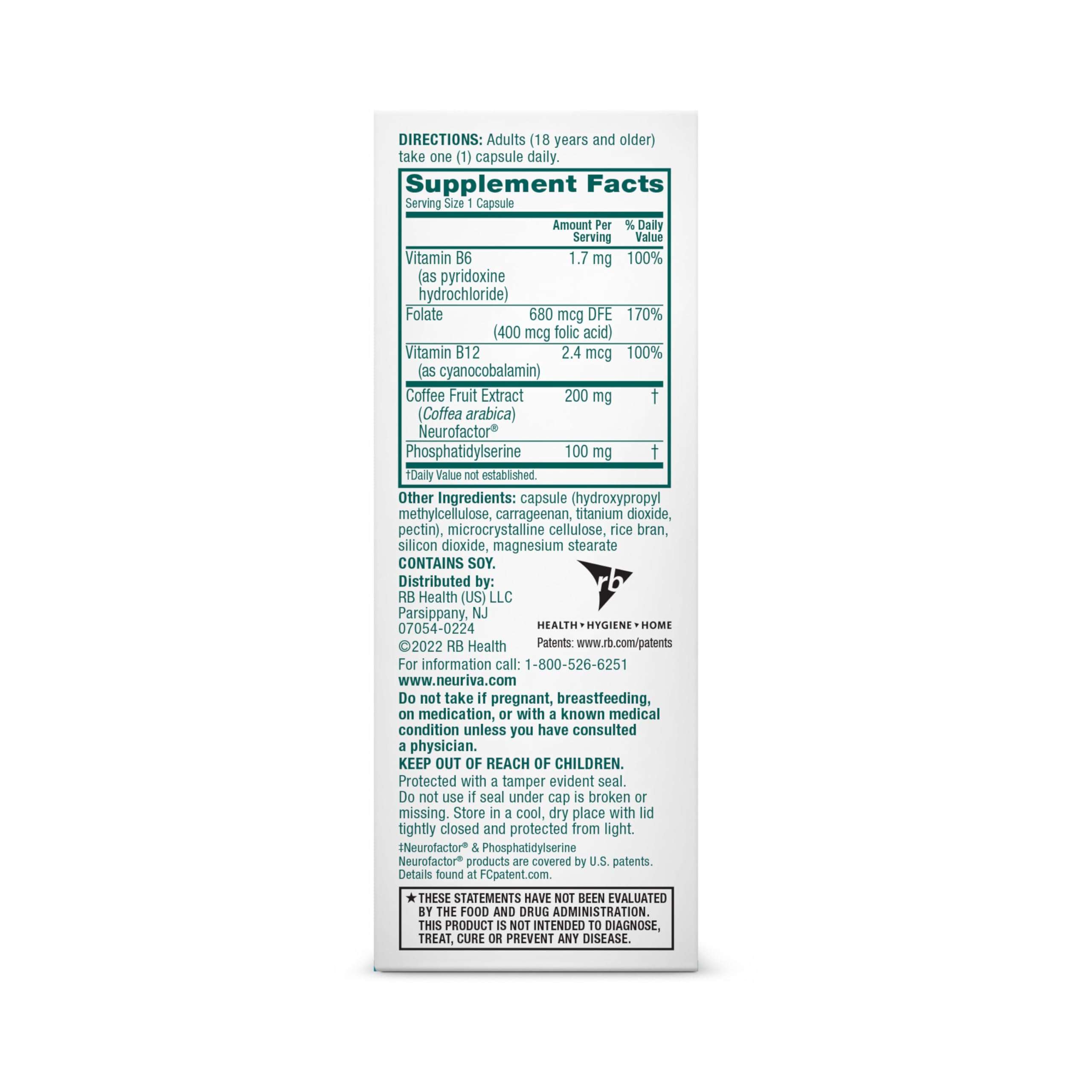 NEURIVA Plus Brain Supplement for Memory and Focus Clinically Tested Nootropics for Concentration for Mental Clarity, Cognitive Enhancement Vitamins B6, B12, Phosphatidylserine 30 Capsules - Image 12