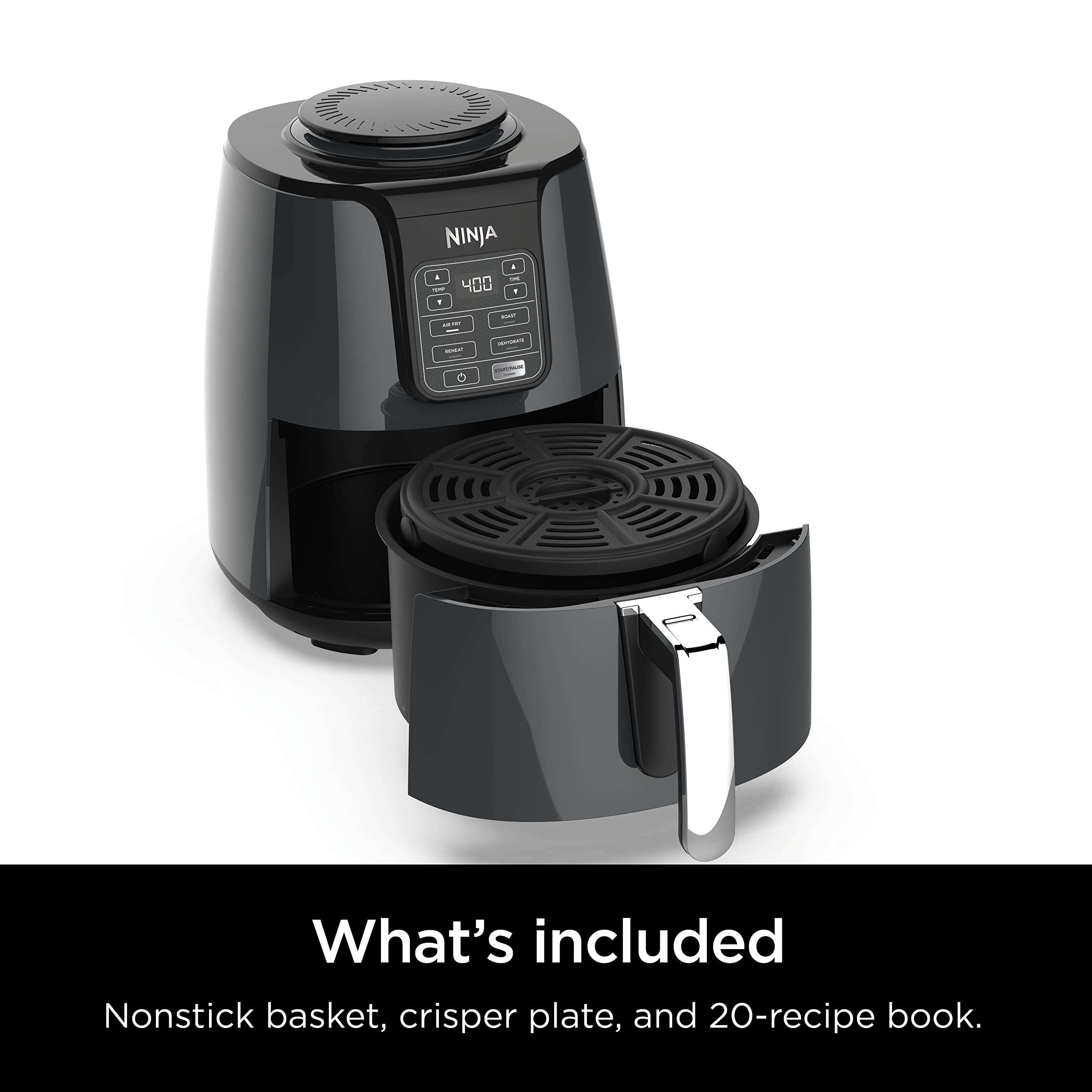 Ninja Air Fryer, Roast, Bake, Air Fry, Roast, Broil, Reheats, & Dehydrates, 4-in-1, Fries, Frozen Food, Veggies, and Juicy Meat, Less Oil, Easy Meals, Healthy Meals, Compact, 4 QT, Grey, AF101 - Image 8