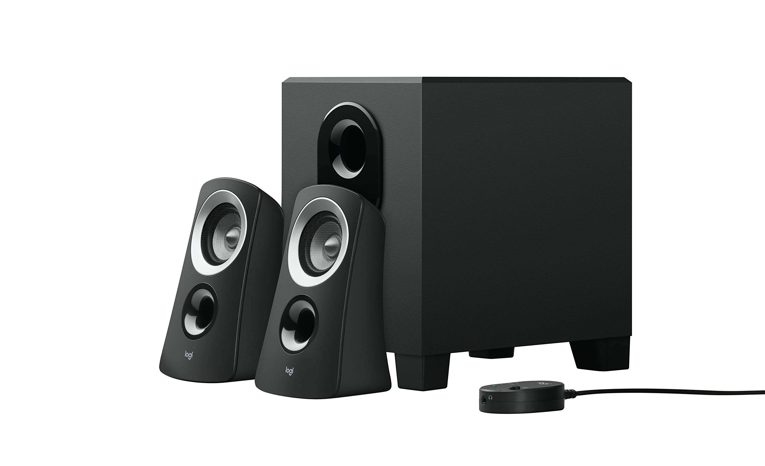 Logitech Z313 2.1 Multimedia Speaker System with Subwoofer, Full Range Audio, 50 Watts Peak Power, Strong Bass, 3.5mm Inputs, PC/PS4/Xbox/TV/Smartphone/Tablet/Music Player - Black - Image 2