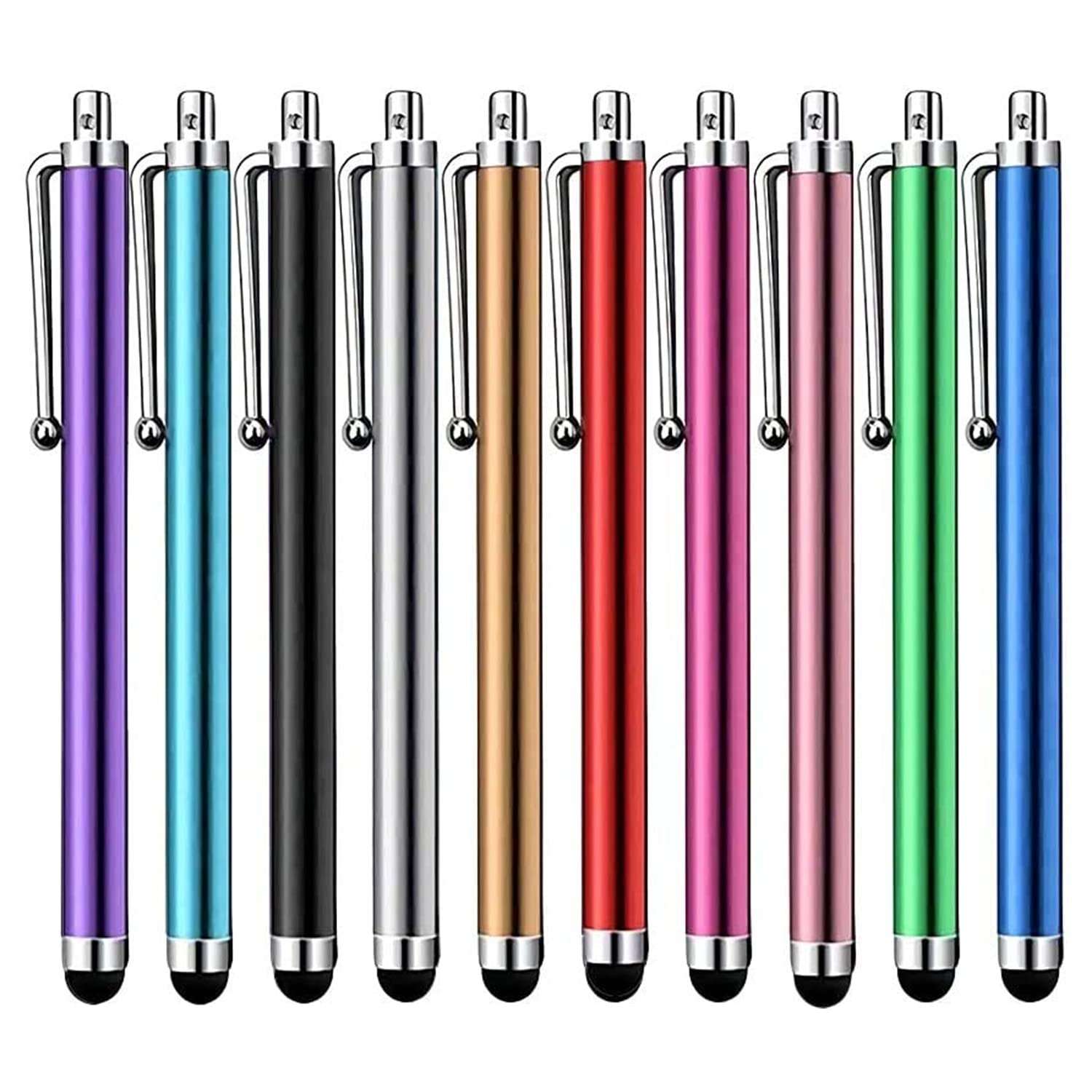 Stylus Pen [10 Pack] Universal Capacitive Touch Screen Pens for Tablets, iPad Mini, iPad Pro, iPad Air, Smartphones, Samsung Galaxy - Multiple Colors - Image 1