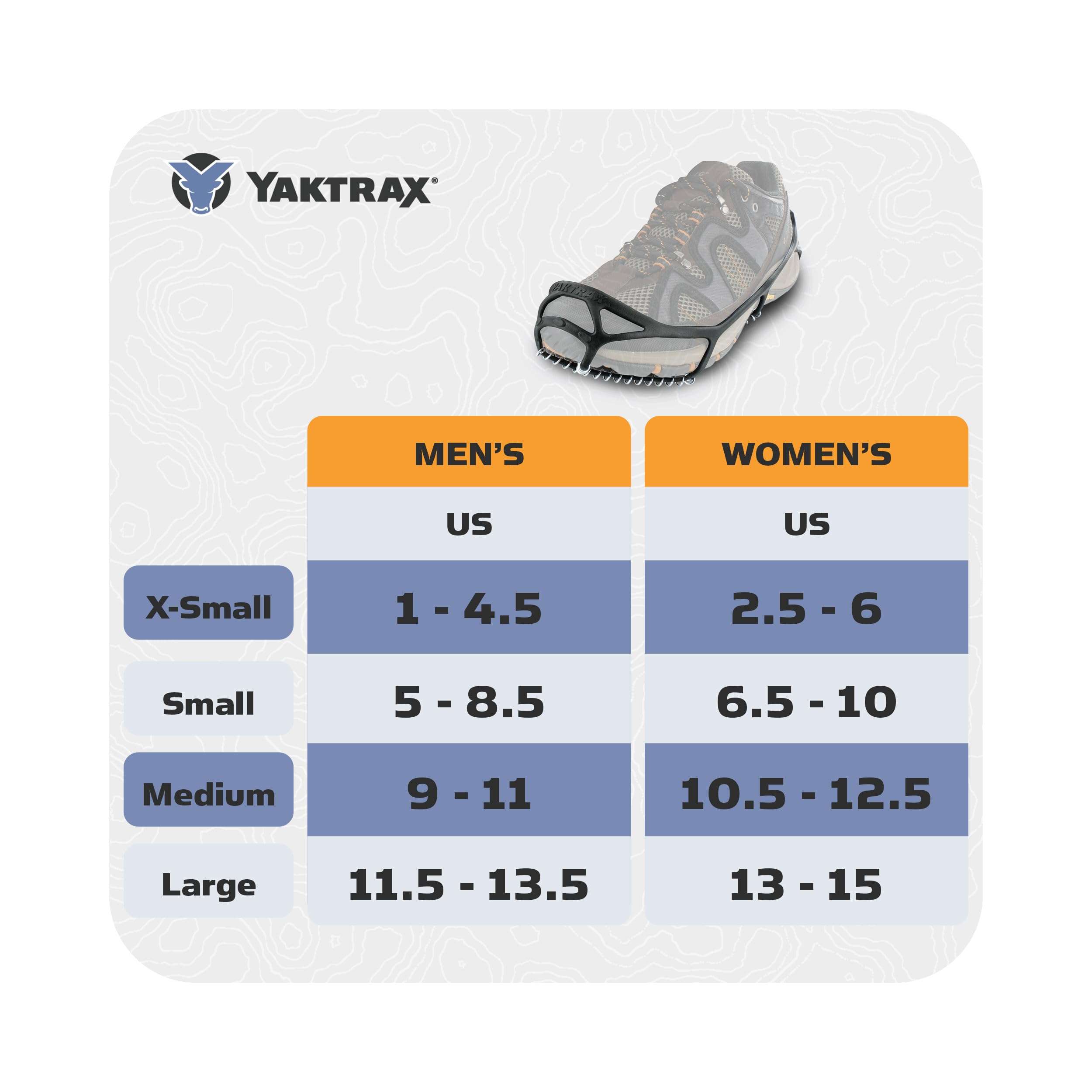 Yaktrax Walk Traction Cleats - 360-Degree Grip on Snow, Ice, & Multi-terrain Surfaces - Elastic Outer Band w/ Easy-On/Off Heel Tab & 1.2mm Zinc-coated Steel Coils - Abrasion & Rust Resistant - Unisex - Image 4